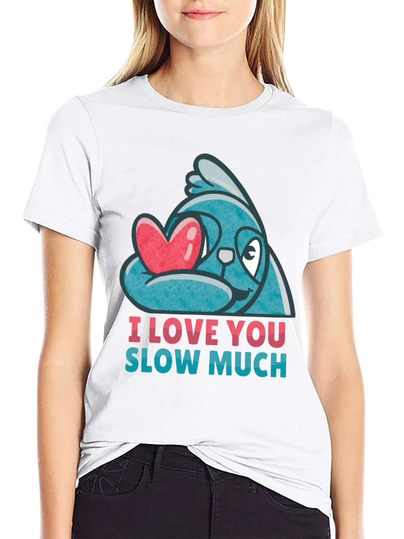Black I Love You Slow Much Sloth Graphic Tee view 9