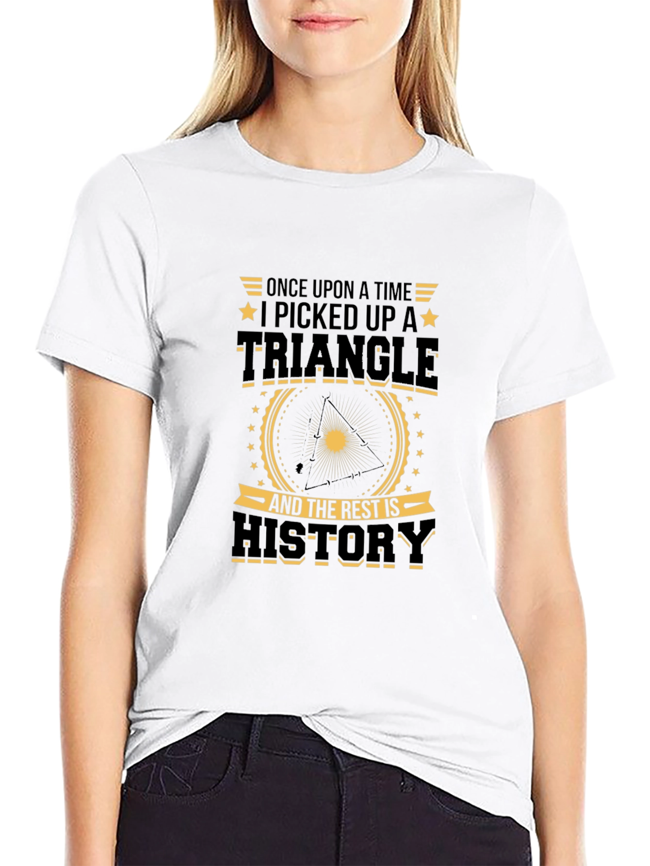 Black Once Upon a Time Triangle Graphic T-Shirt view 9