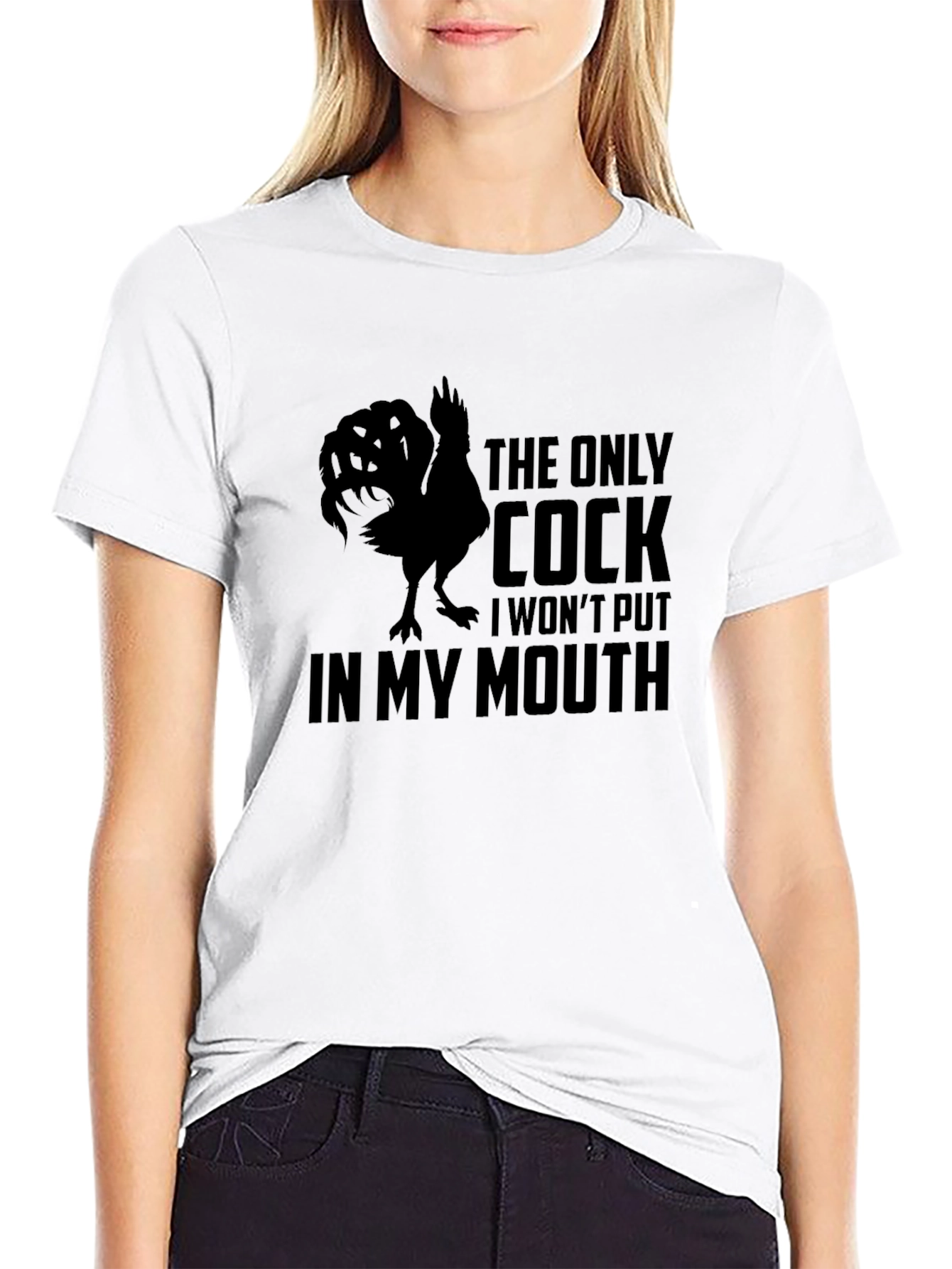 Black Funny Cock Graphic Men's T-Shirt view 9