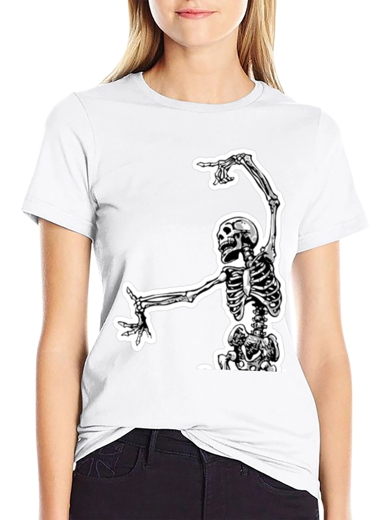 Black Skeleton Graphic Tee - Black Cotton view 9