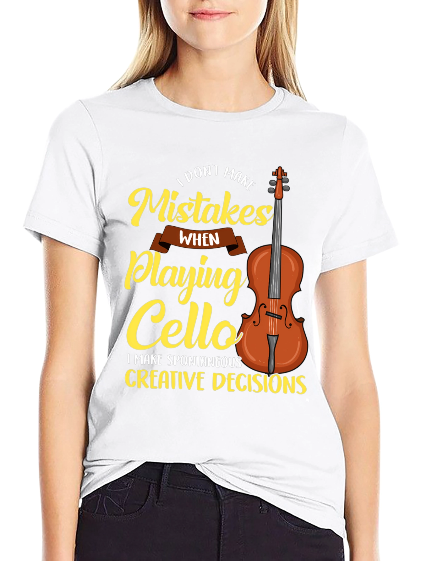 Black Funny Cello Player T-Shirt: I Don't Make Mistakes view 9