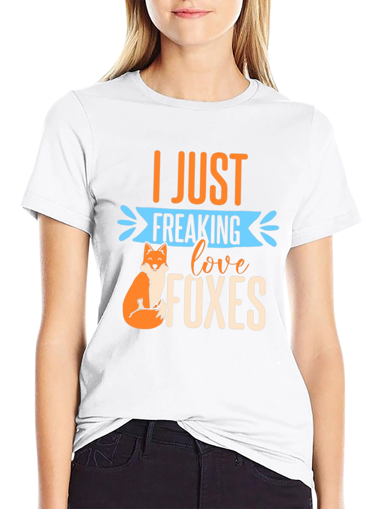Black I Just Freaking Love Foxes T-Shirt view 9