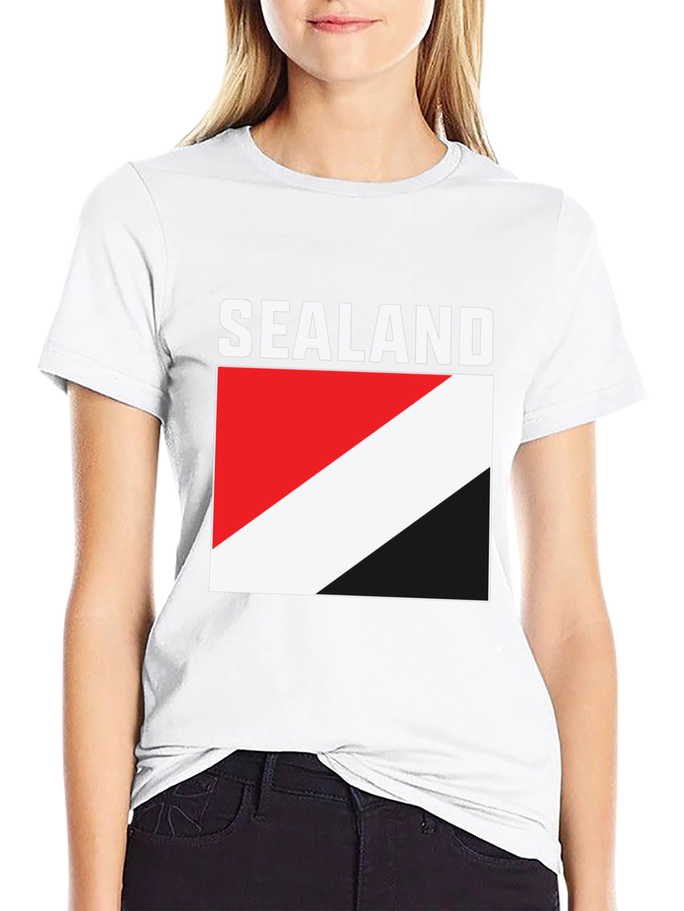 Black Principality of Sealand Flag T-Shirt view 9
