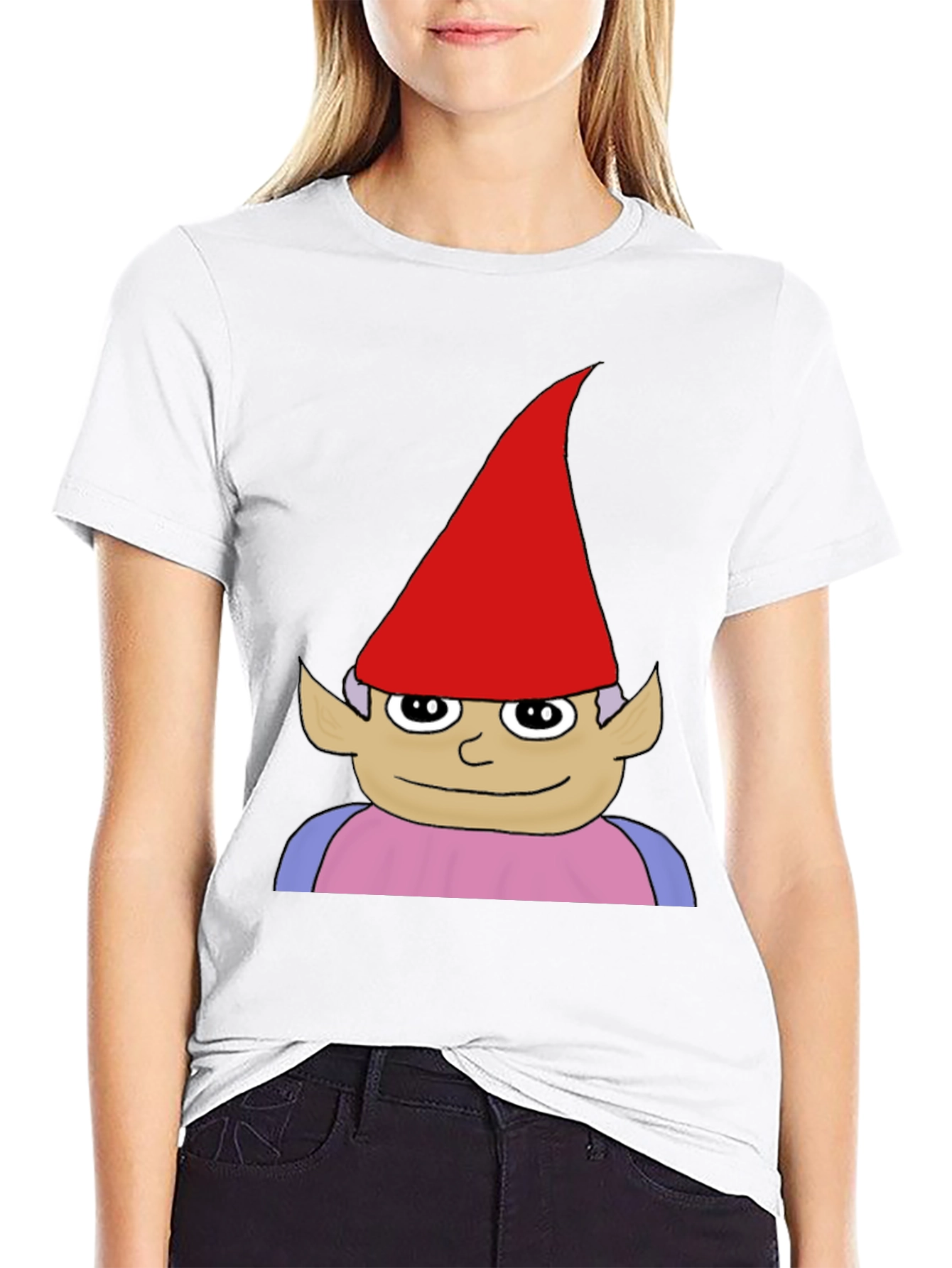 Black Gnome Graphic Tee - Black Casual Cotton T-Shirt view 9