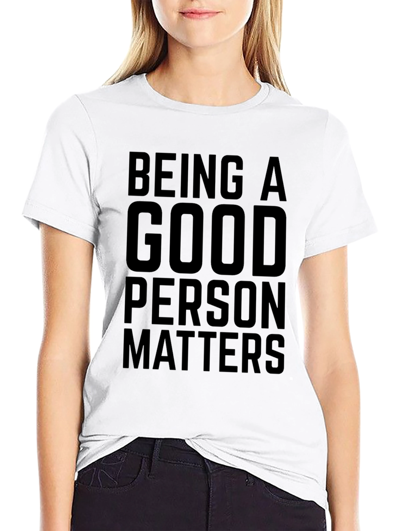 Black Being a Good Person Matters Black Graphic T-Shirt view 9