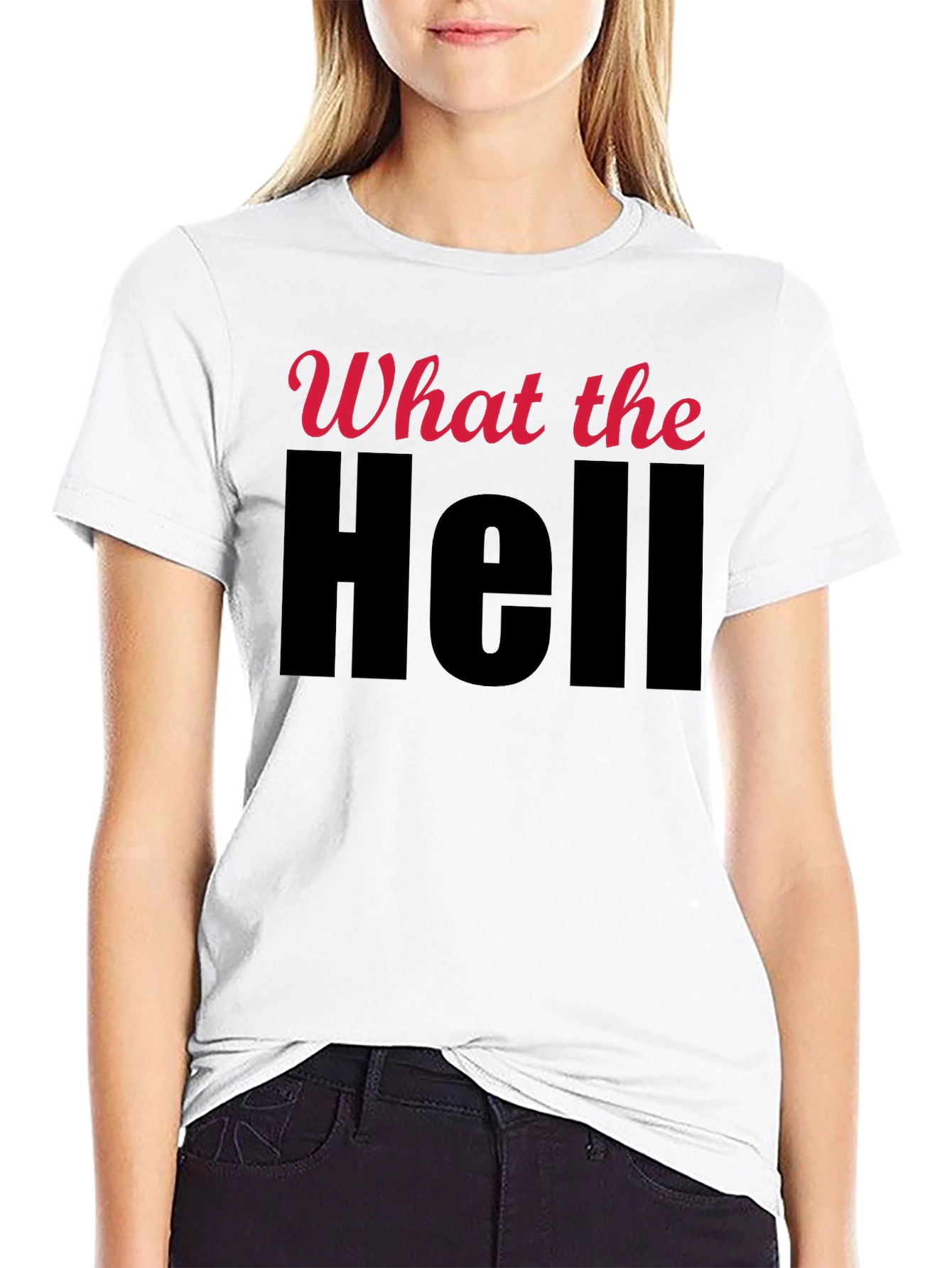 Black What the Hell Graphic T-Shirt view 9
