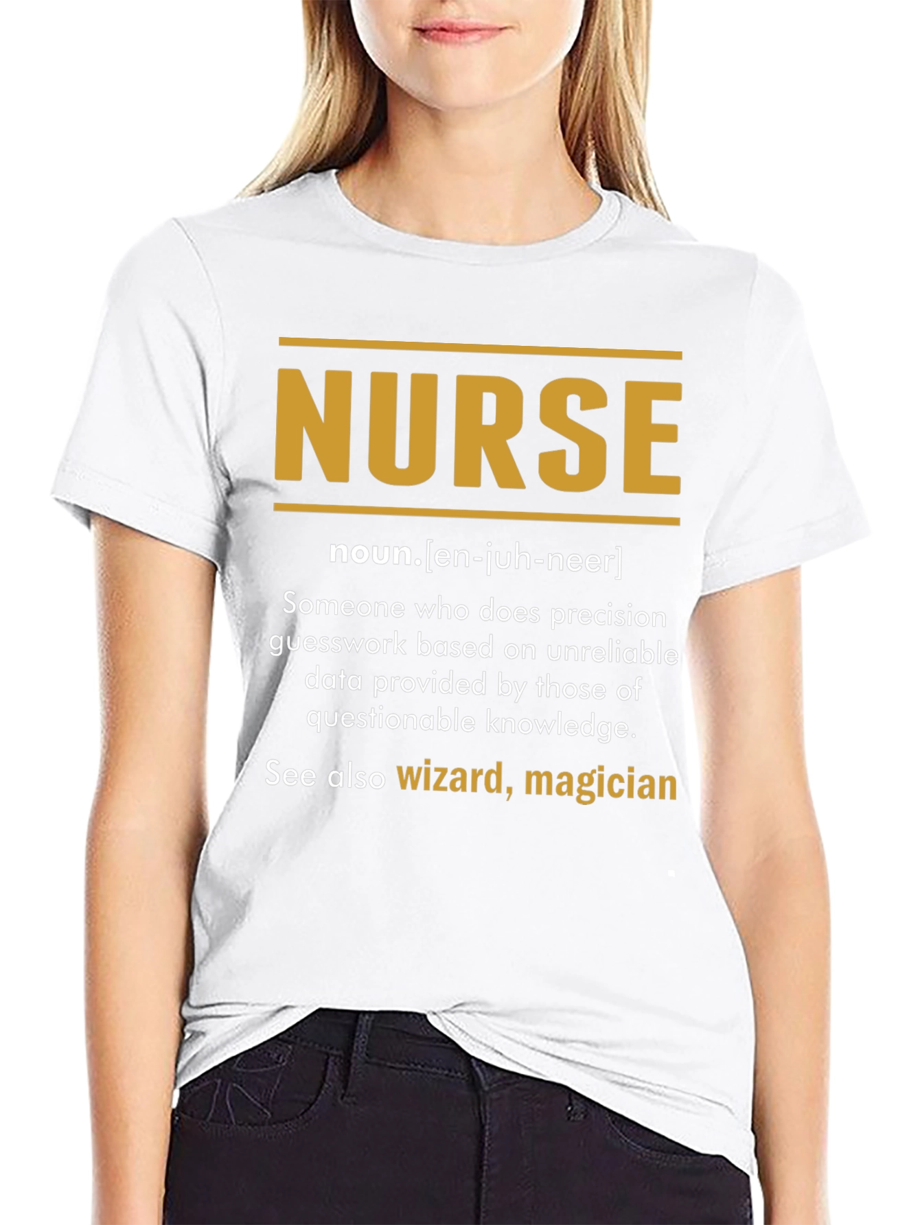 Black Funny Nurse Definition T-Shirt view 9