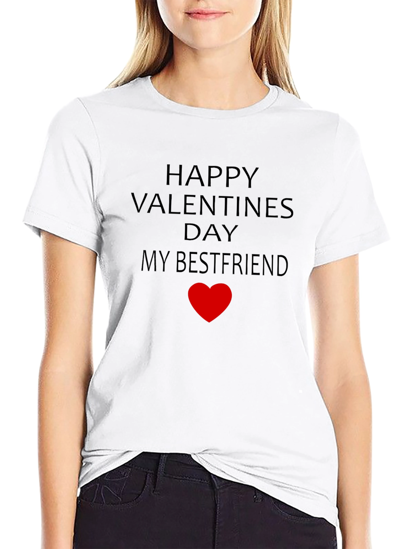 Black Happy Valentines Day Bestfriend T-Shirt view 9