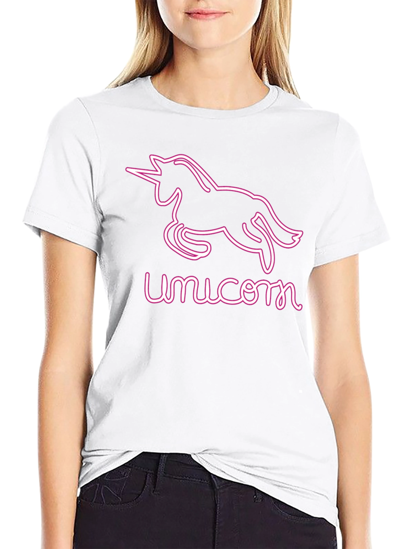 Black Unicorn Neon Graphic Tee - Black view 9