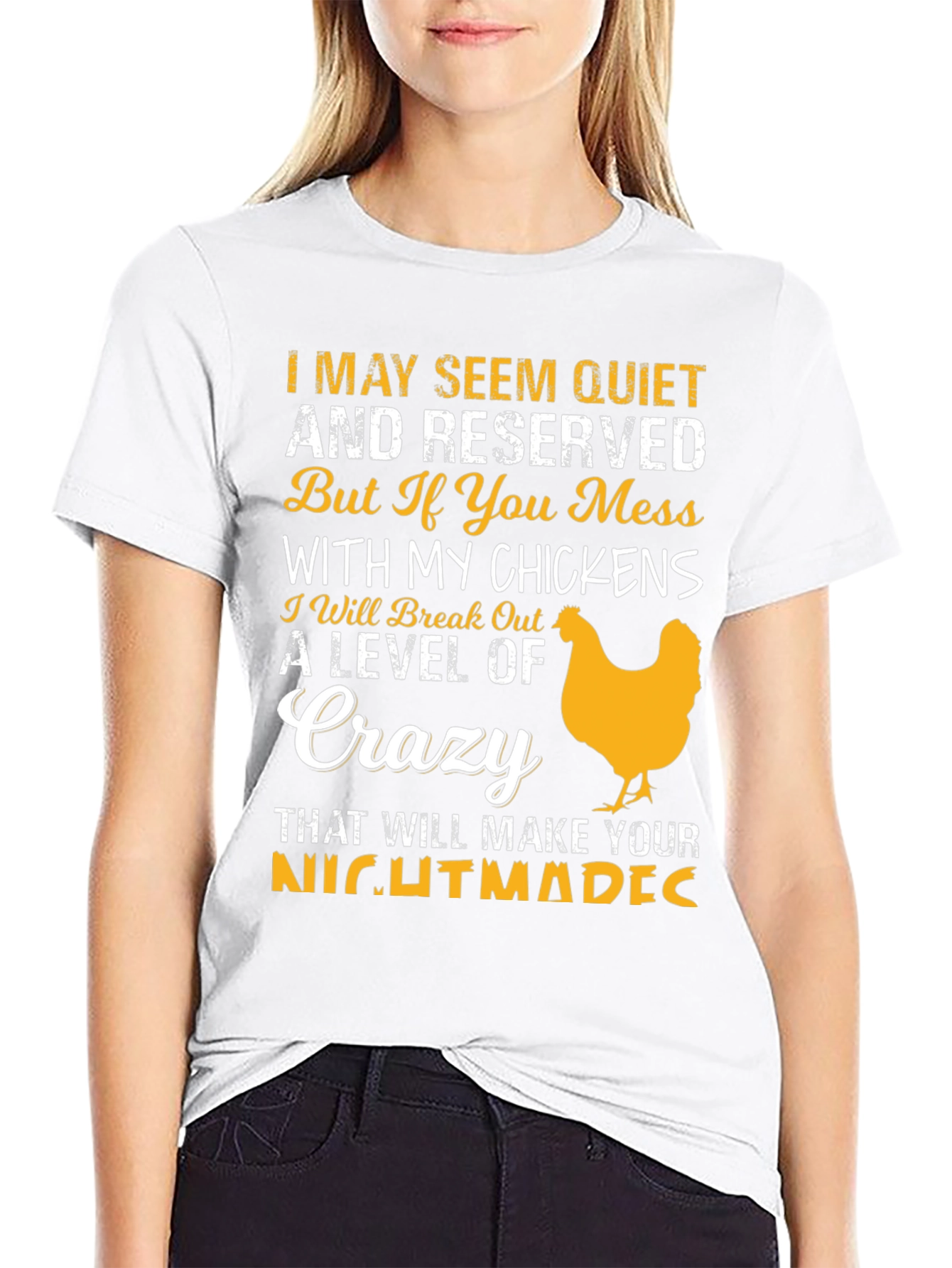 Black Funny Chicken Lover T-Shirt Crazy Level view 9