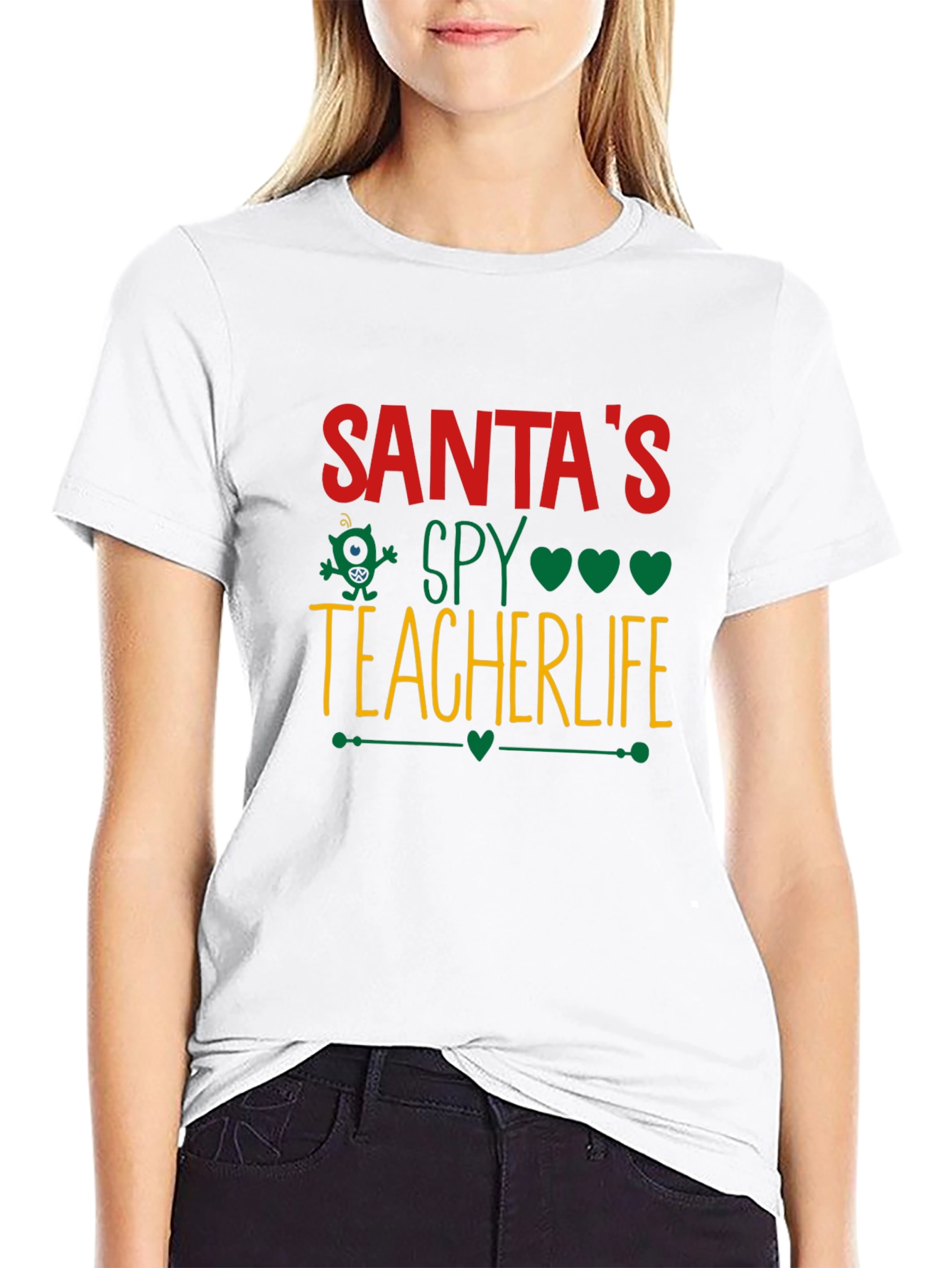 Black Santa's Spy Teacher Life T-Shirt view 9