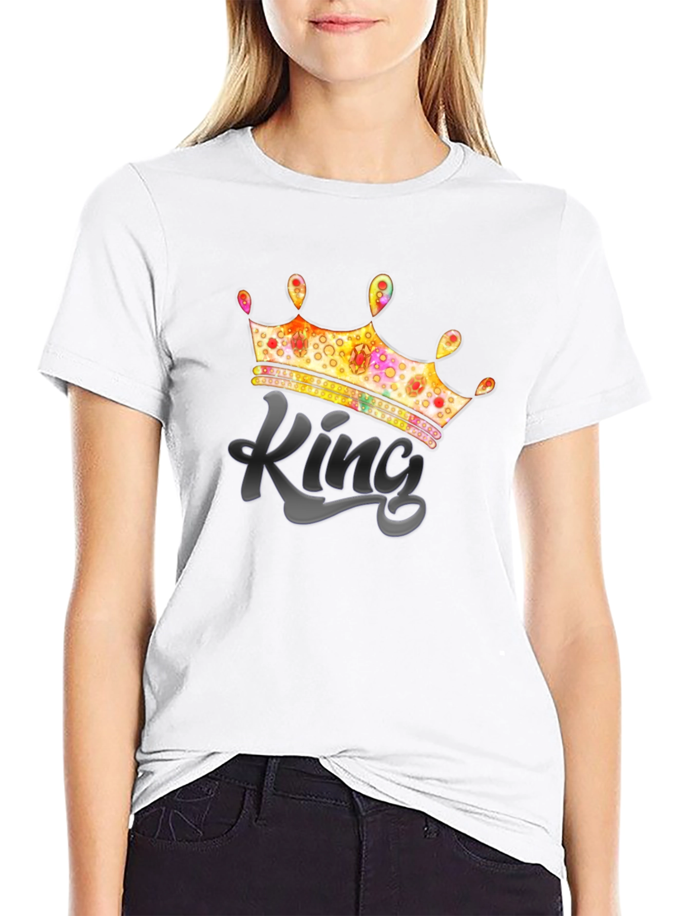 Black King Crown Graphic T-Shirt - Men's Tee view 9