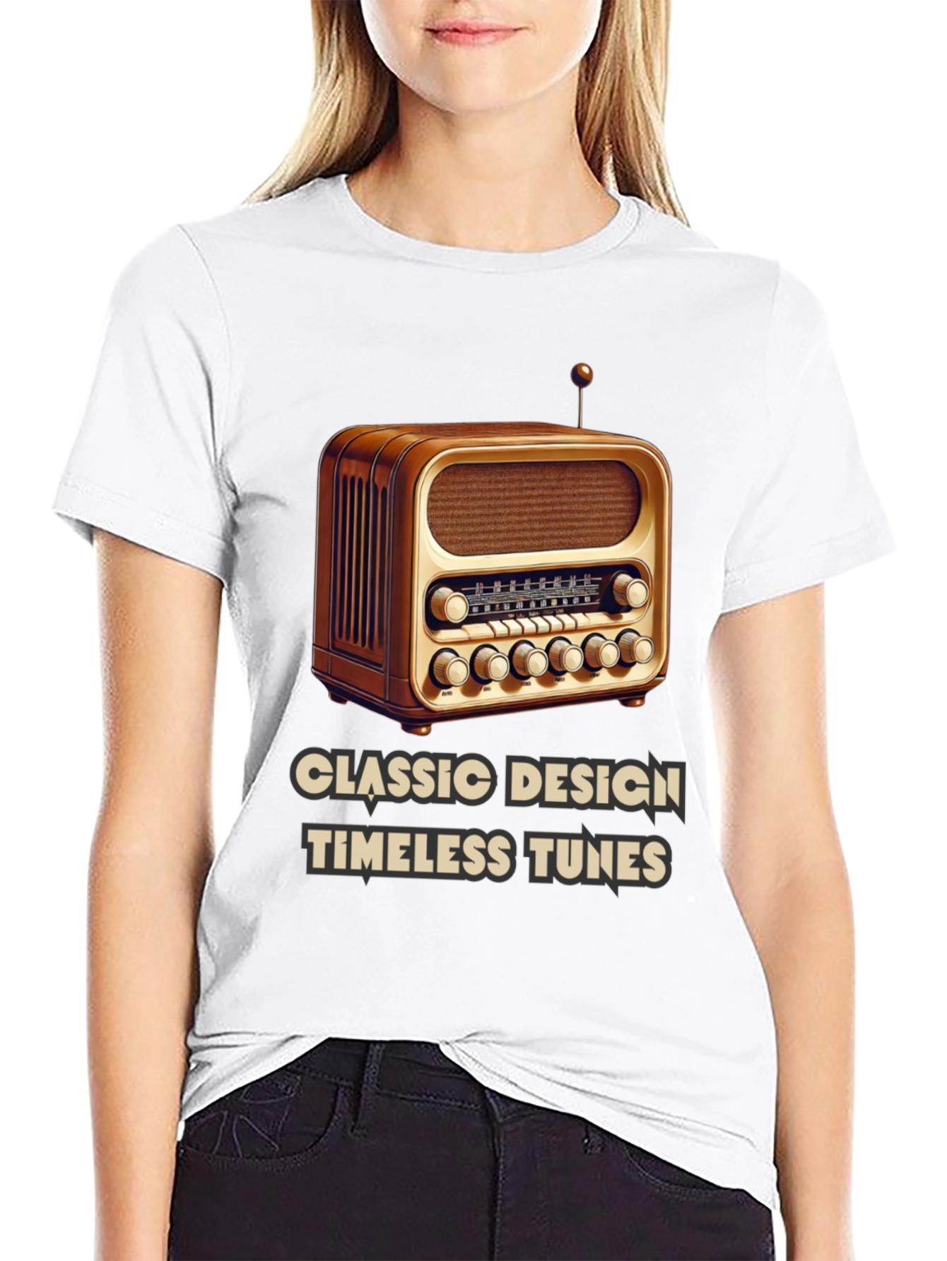 Black Classic Radio T-Shirt - Timeless Tunes view 9