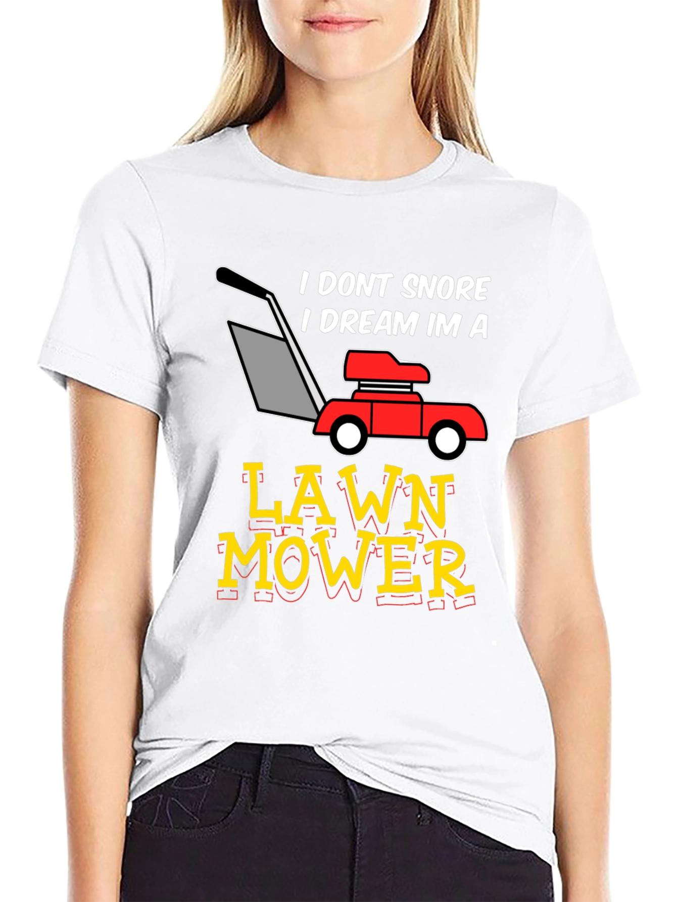 Black Dream Lawn Mower Graphic Tee - Humorous Snoring Shirt view 9