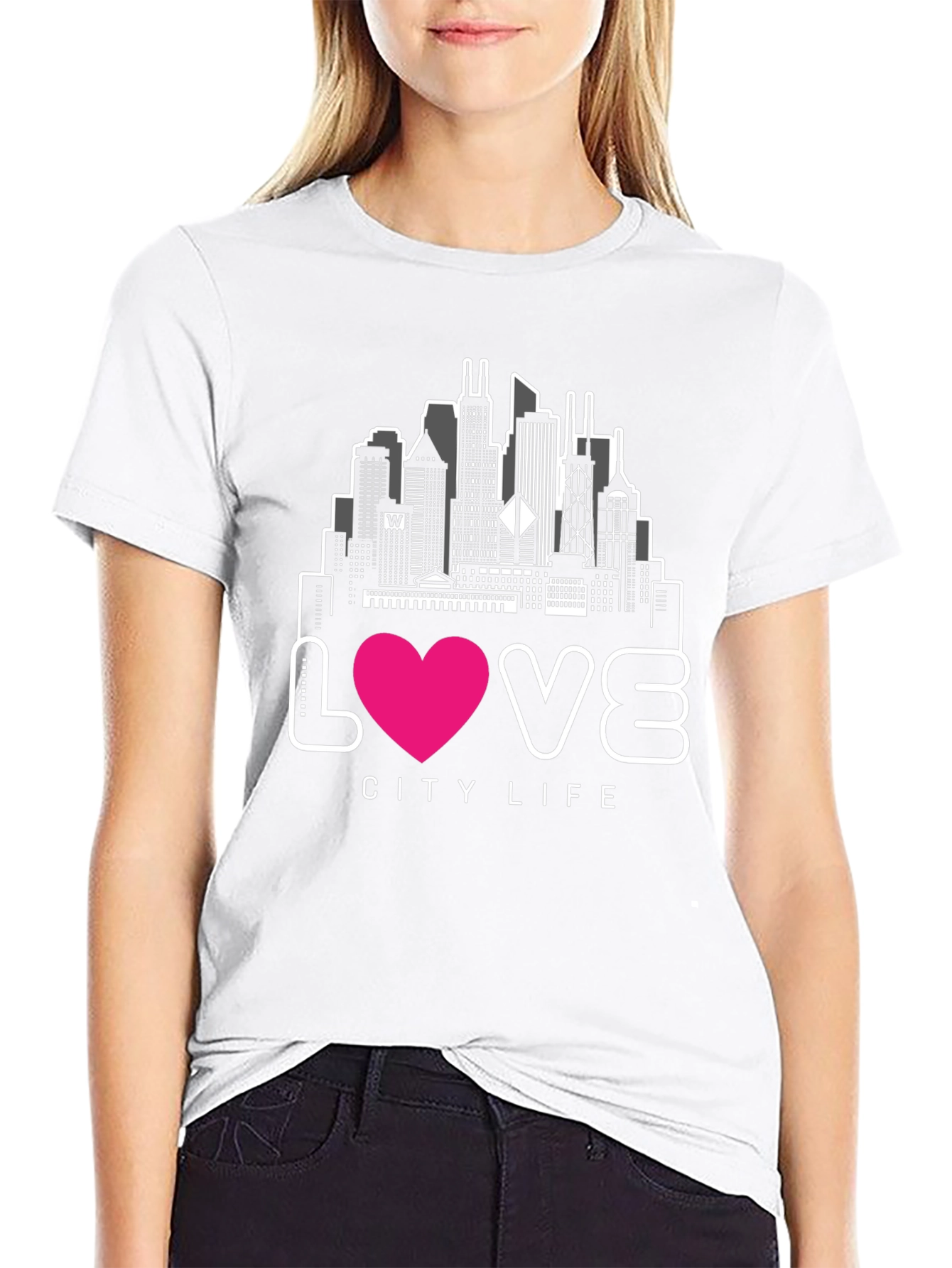 Black Love City Life Graphic Tee - Black view 9
