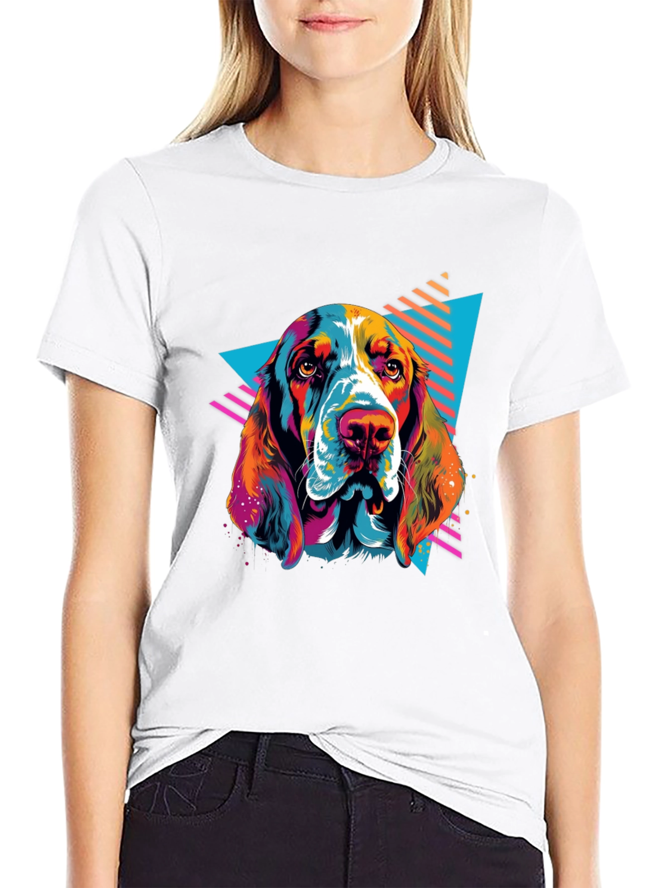 Black Retro Dog Graphic Tee - Black view 9