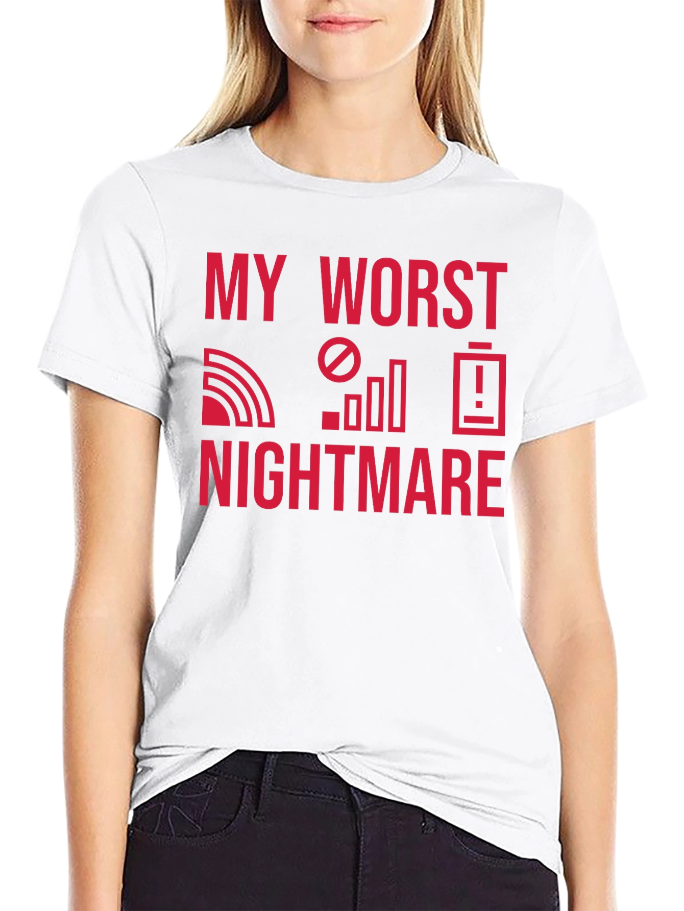 Black My Worst Nightmare T-Shirt - No Signal, No Battery! view 9