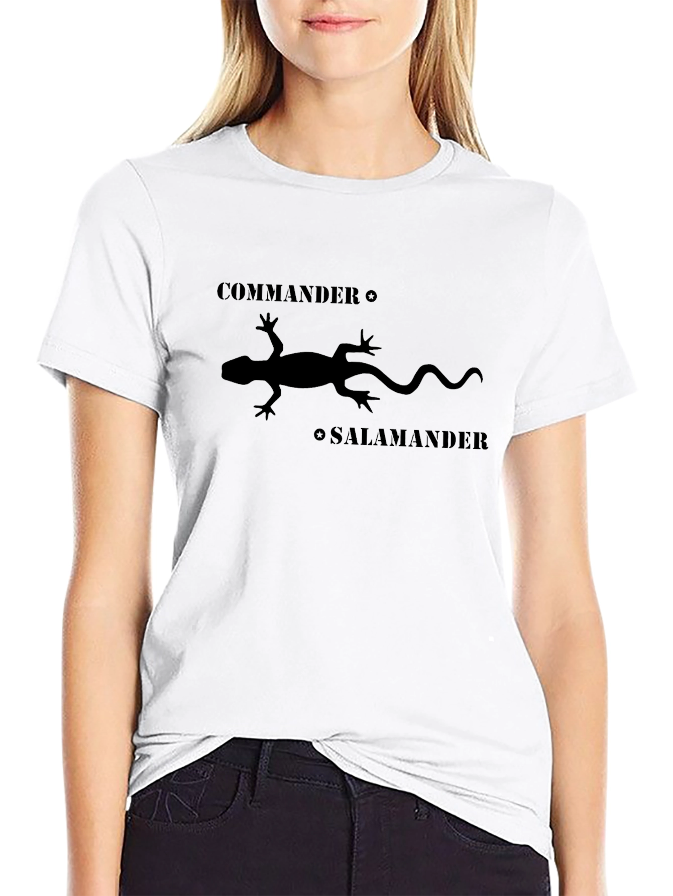 Black Commander Salamander Graphic T-Shirt view 9