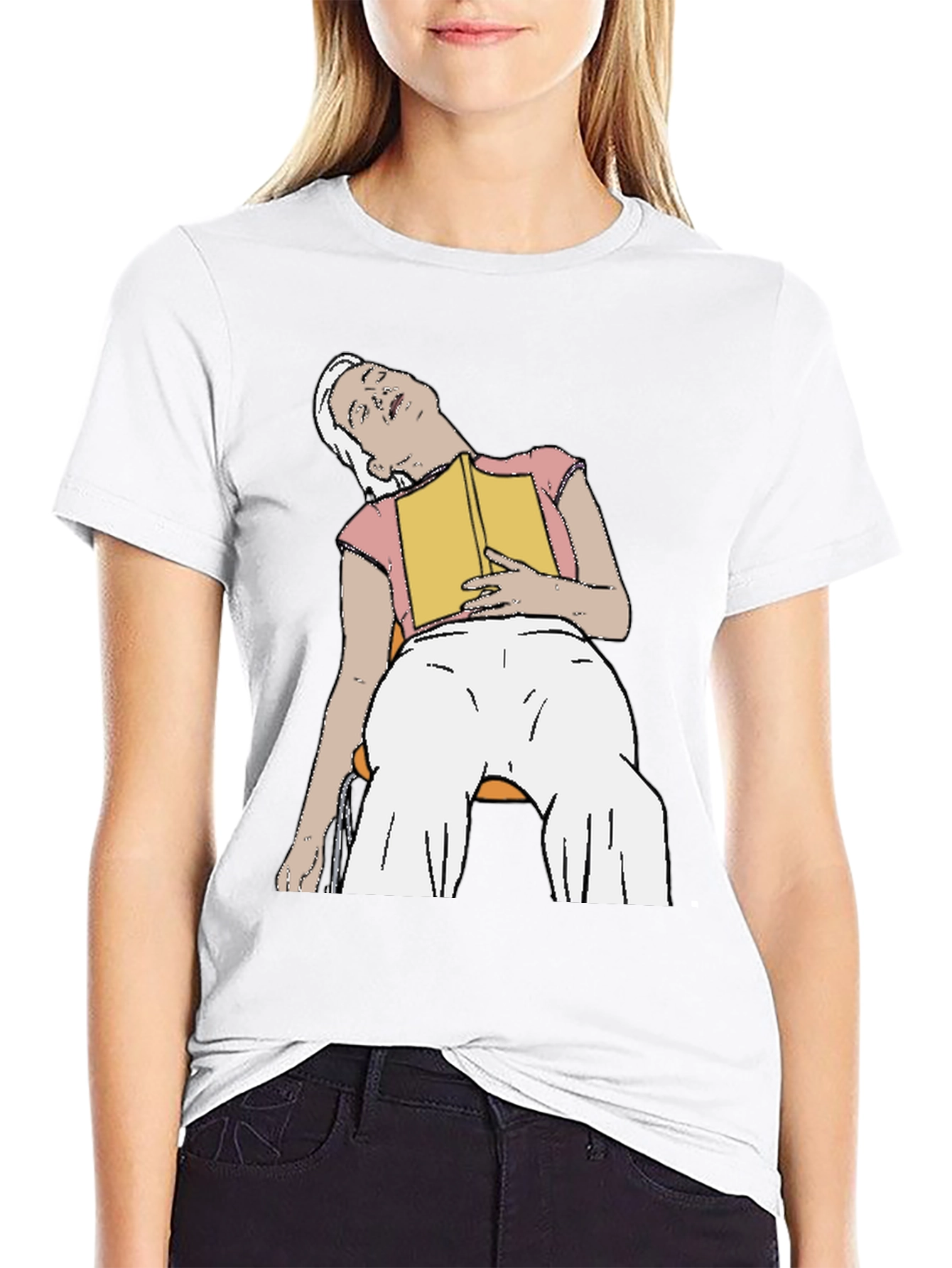 Black Snoozing Reader Graphic Tee - Black T-Shirt view 9