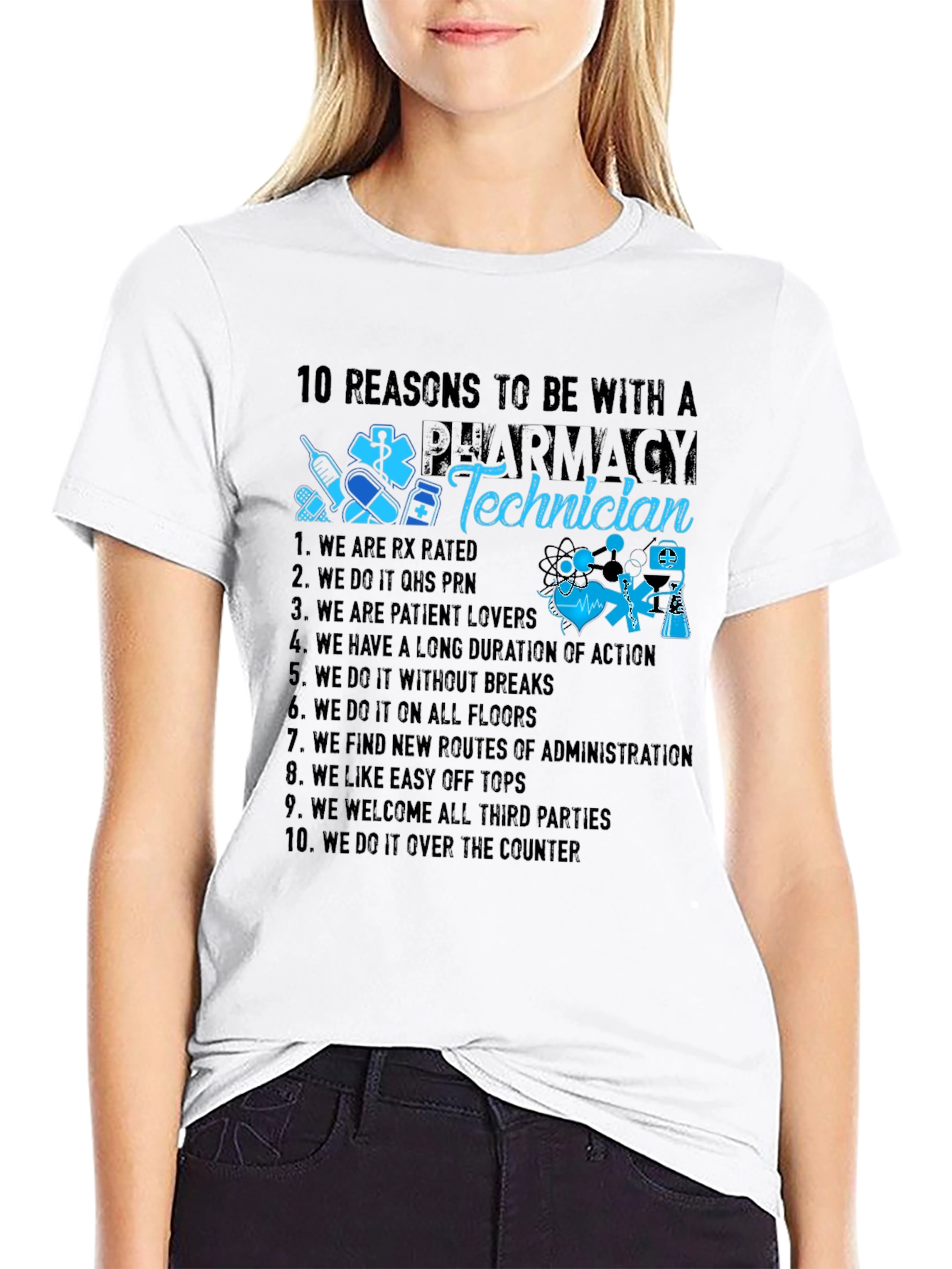 Black Pharmacy Technician Reasons T-Shirt view 9