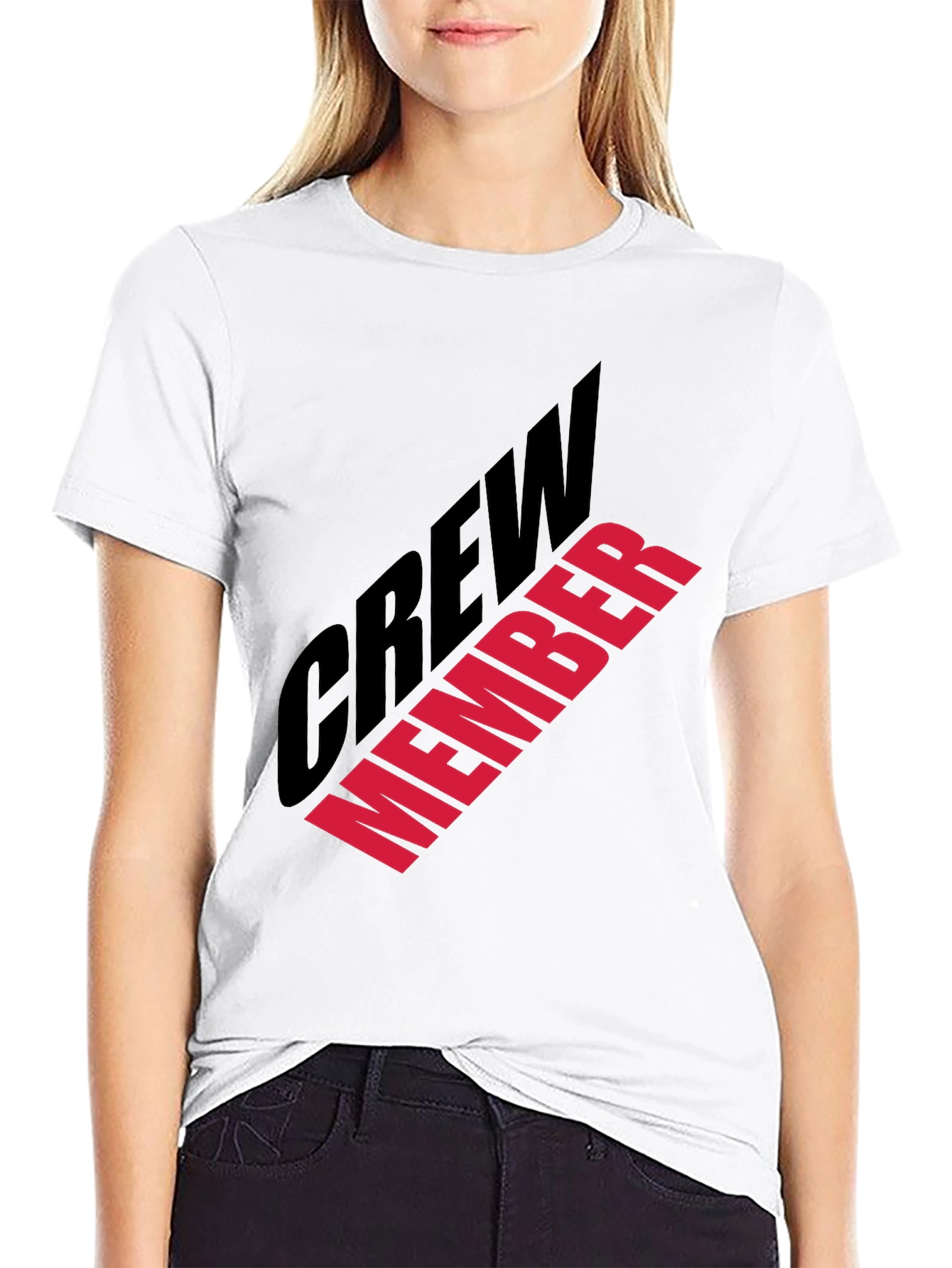 Black Crew Member Graphic Print Black T-Shirt view 9