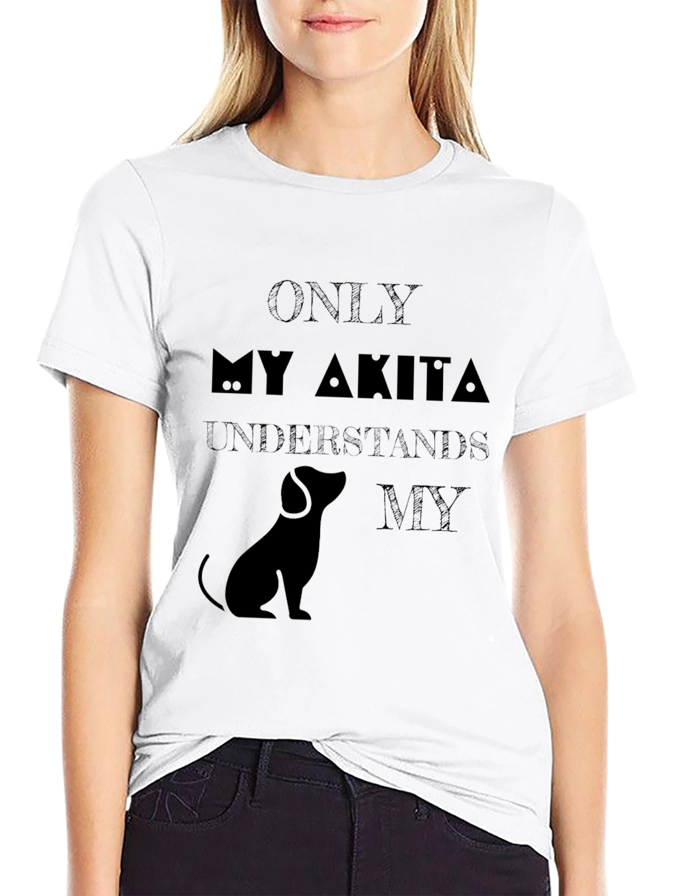 Black Only My Akita Understands T-Shirt view 9