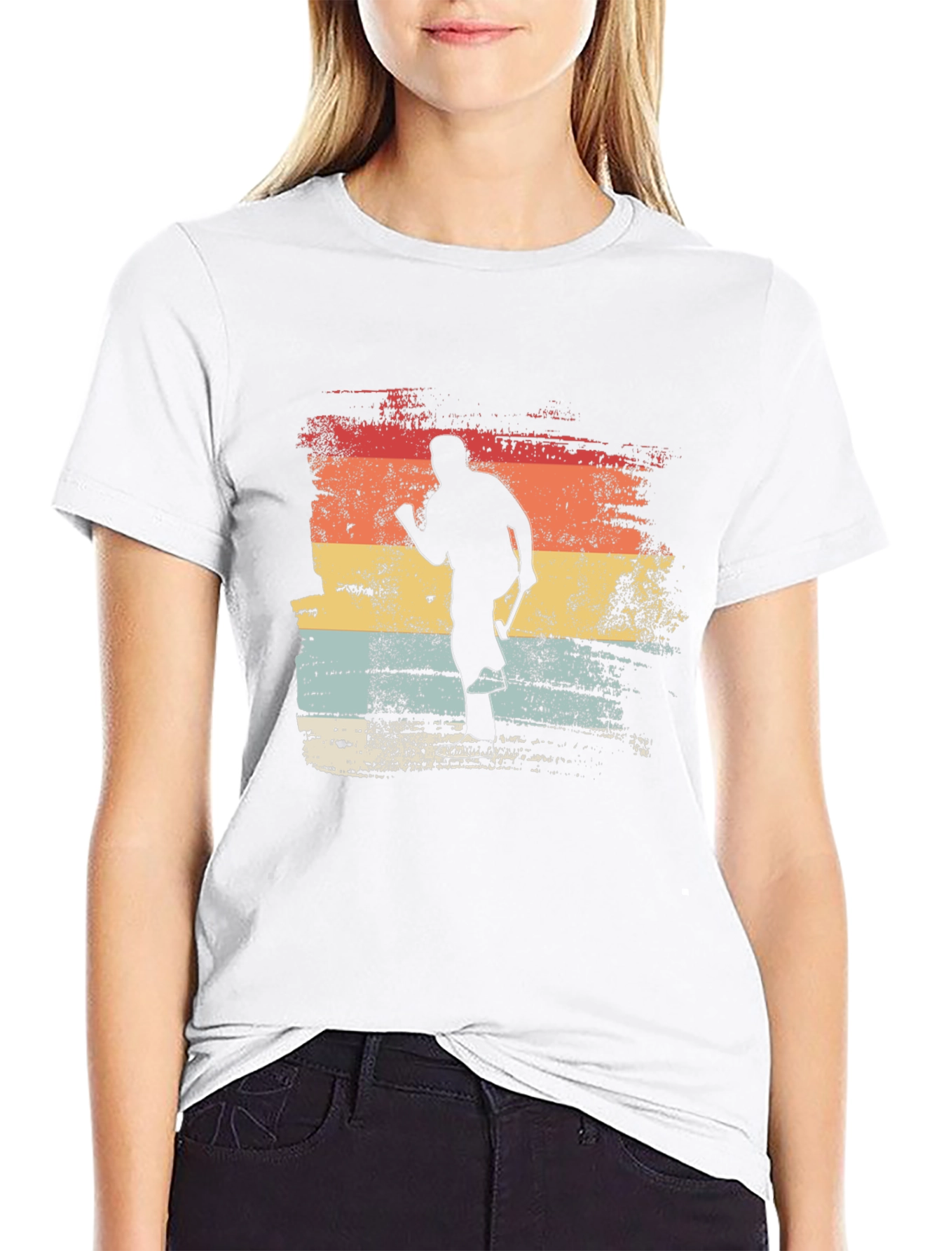 Black Vintage Hockey Player Graphic Tee - Retro Style view 9