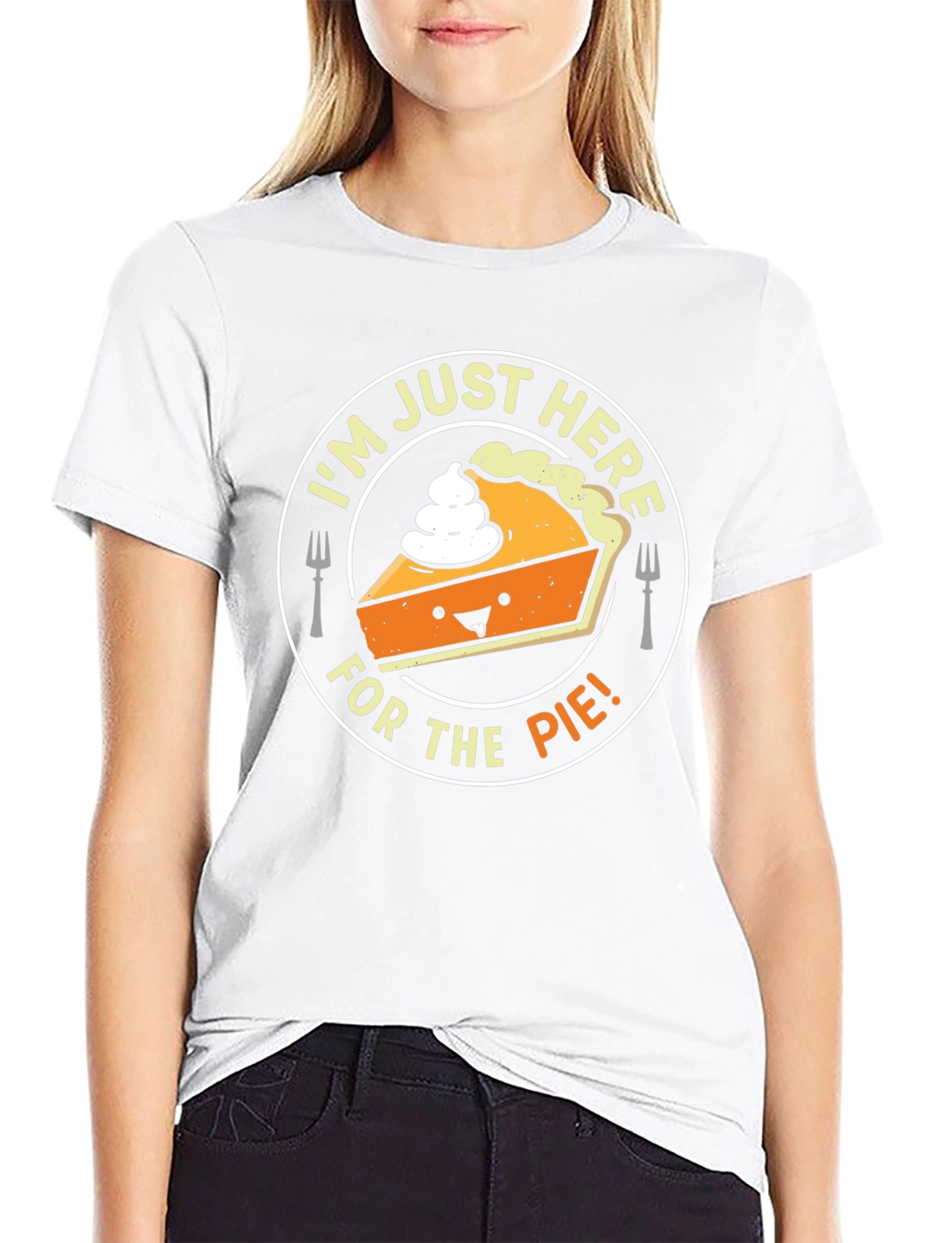 Black I'm Just Here For The Pie T-Shirt - Funny Thanksgiving Tee view 9