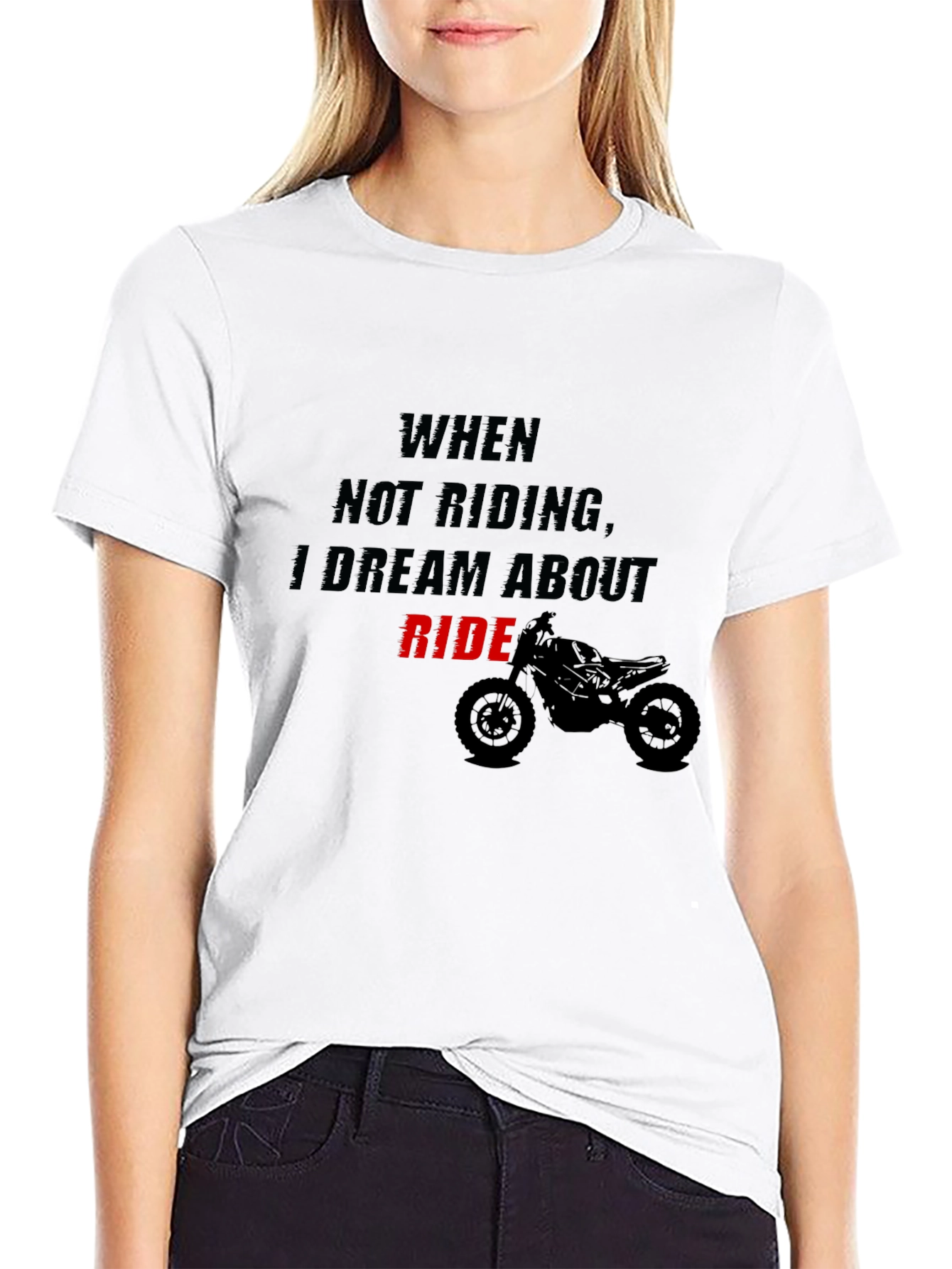 Black Motorcycle Ride Dream Graphic Tee view 9