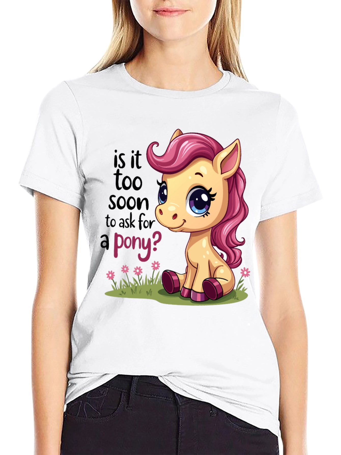 Black Cute Pony T-Shirt - Is It Too Soon? view 9