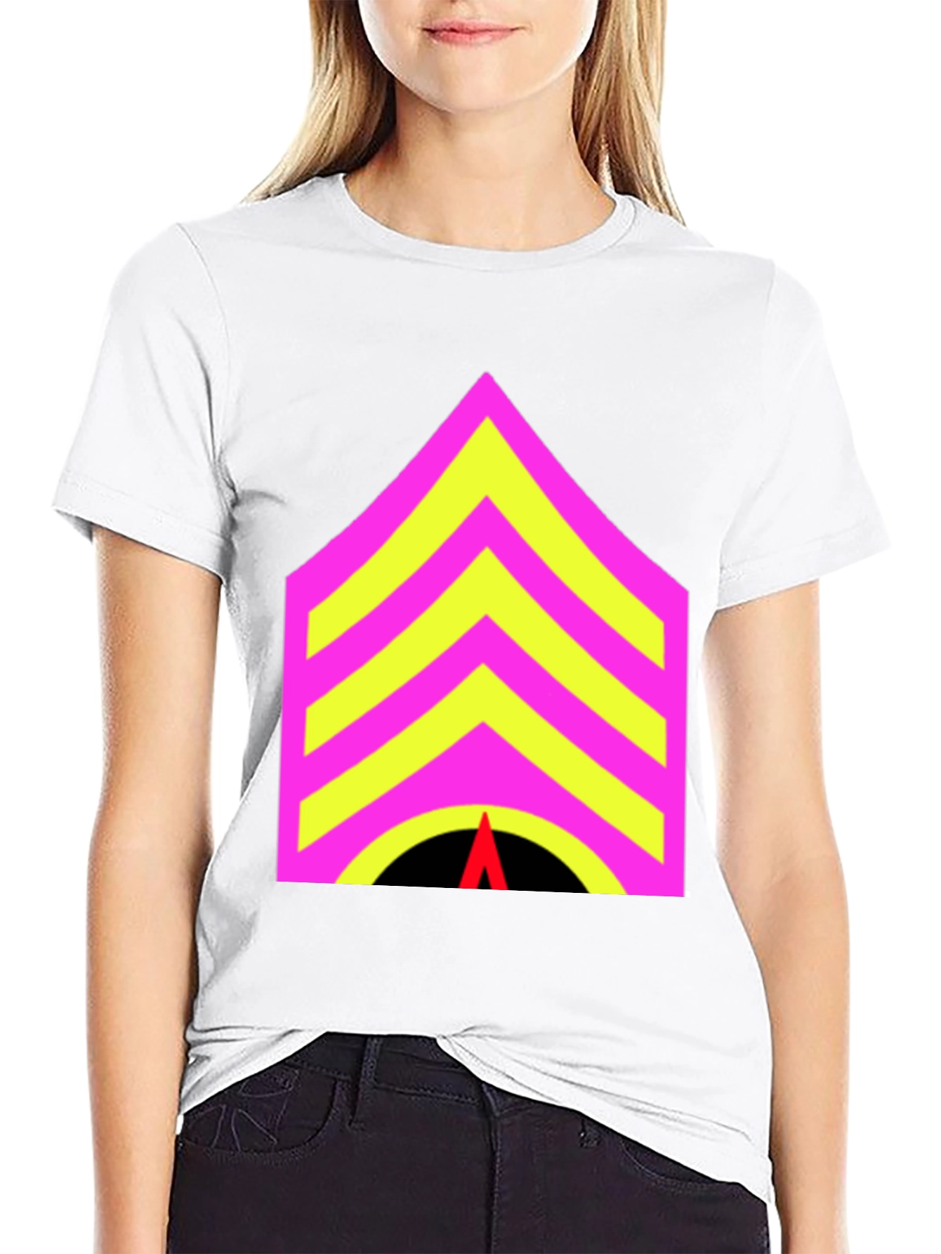 Black Sergeant Stripes Graphic Tee - Bold Statement Style view 9
