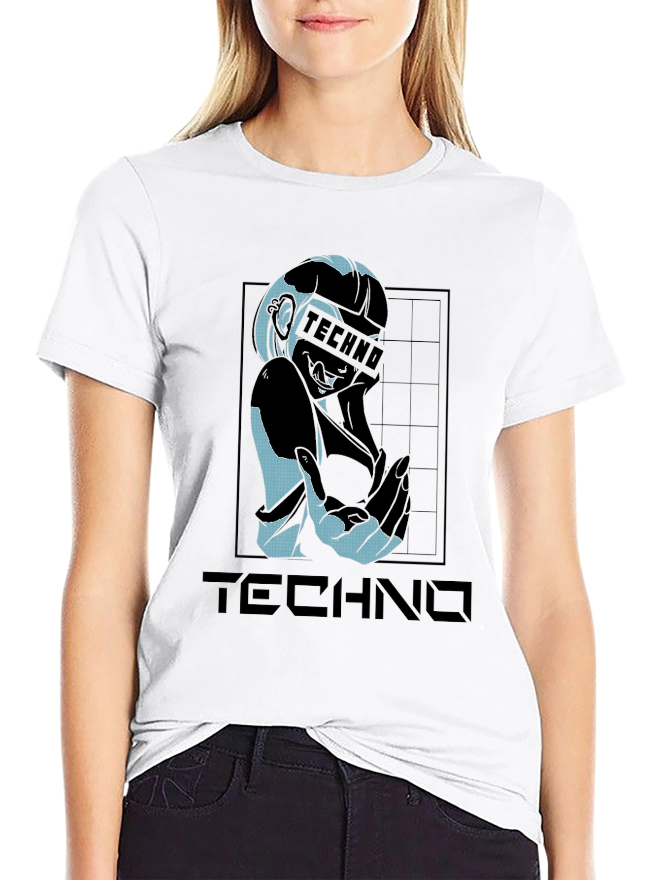 Black Techno Graphic T-Shirt - Stylish Black Tee view 9