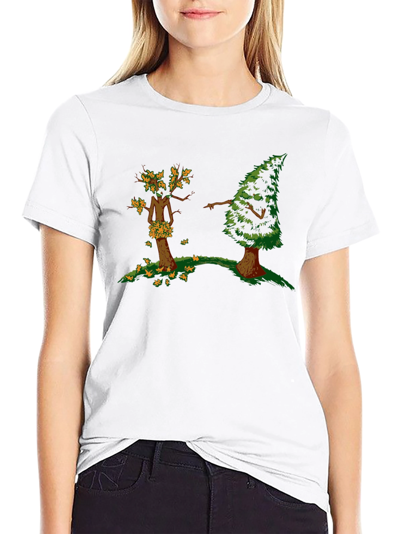Funny Tree Cartoon Black T-Shirt - 9