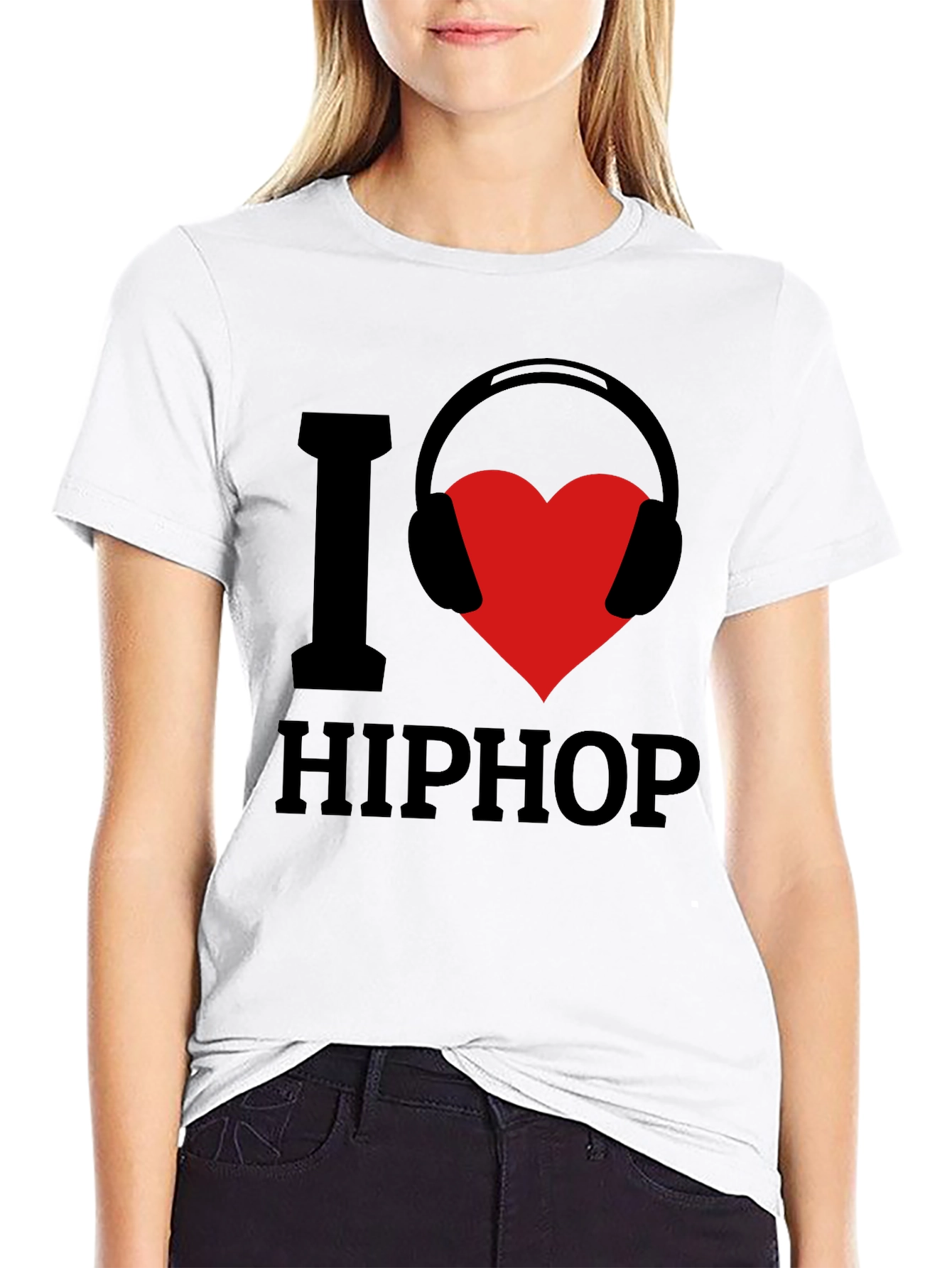 Black I Love Hip Hop Graphic T-Shirt view 9