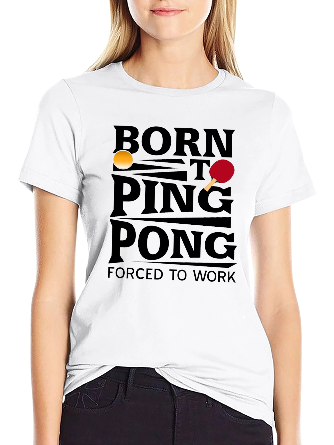 Black Born to Ping Pong T-Shirt view 9