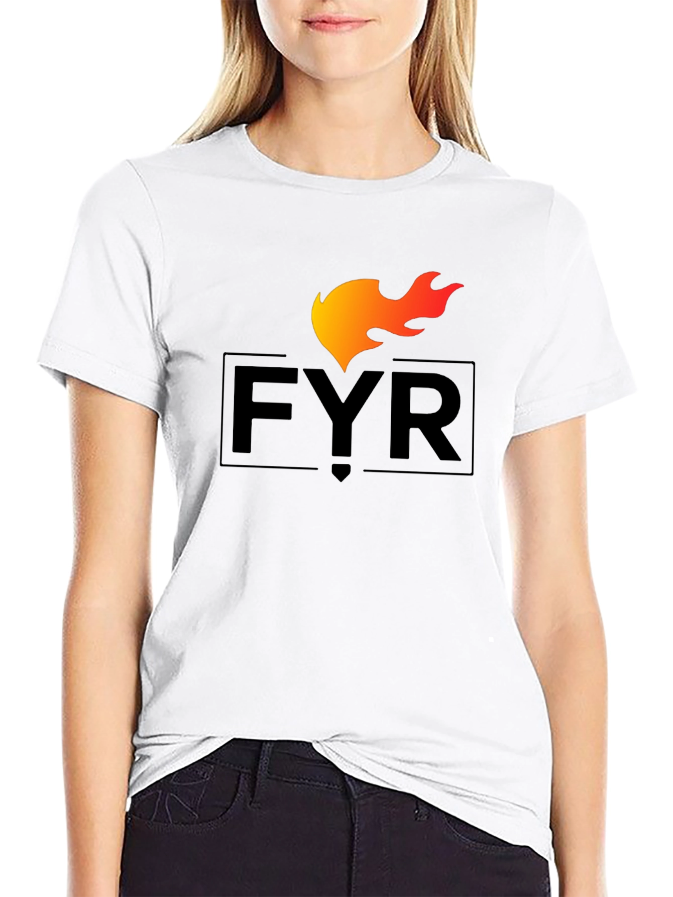 Black FYR Flame Graphic Tee - Black Cotton Blend view 9