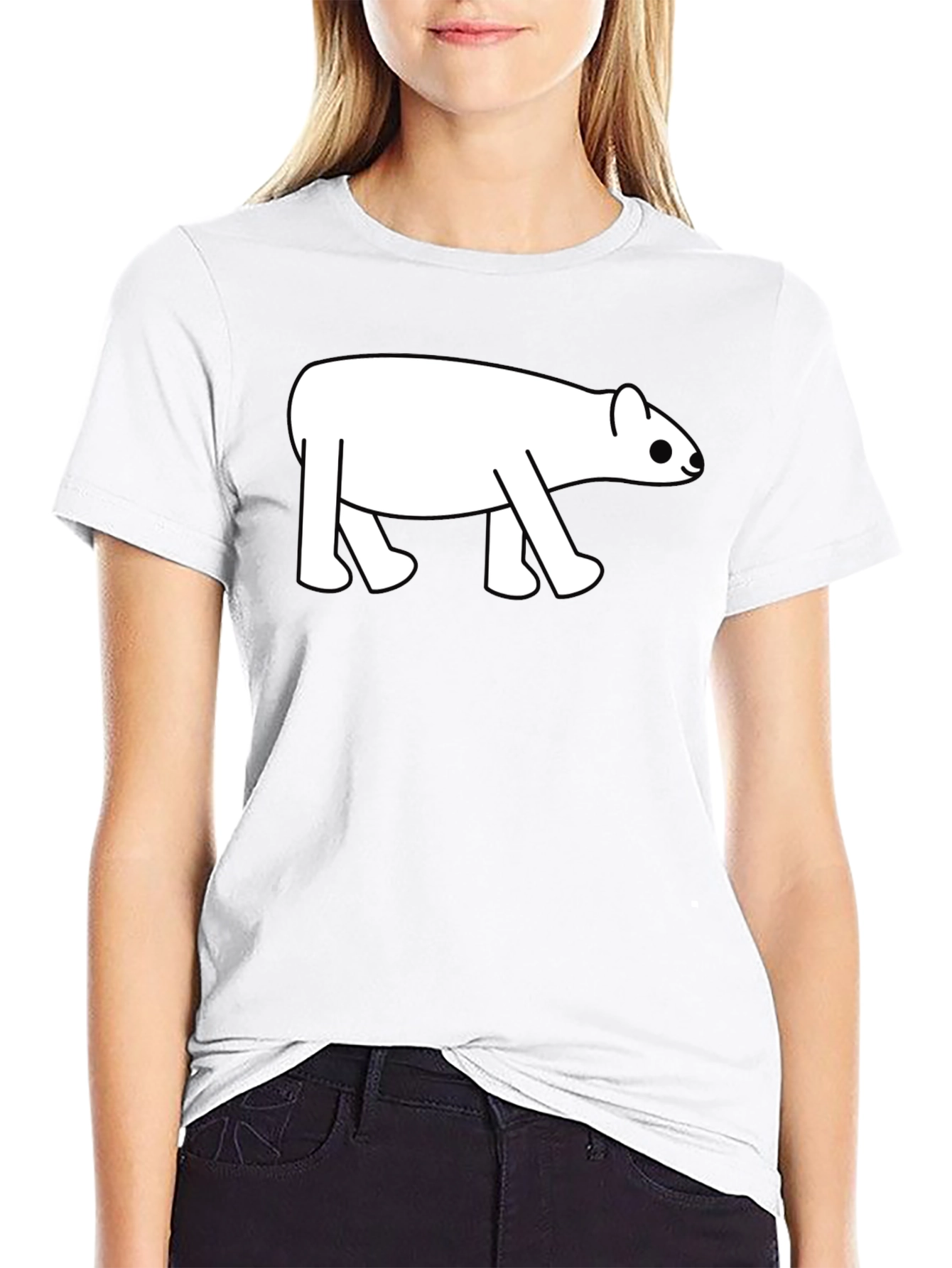 Black Cute Tapir Graphic Tee - Black Cotton Blend T-Shirt view 9