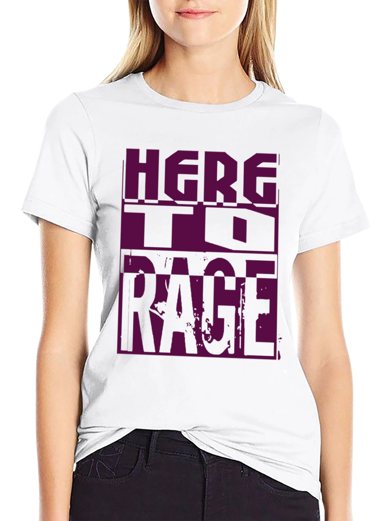 Black Here To Rage Graphic T-Shirt view 9