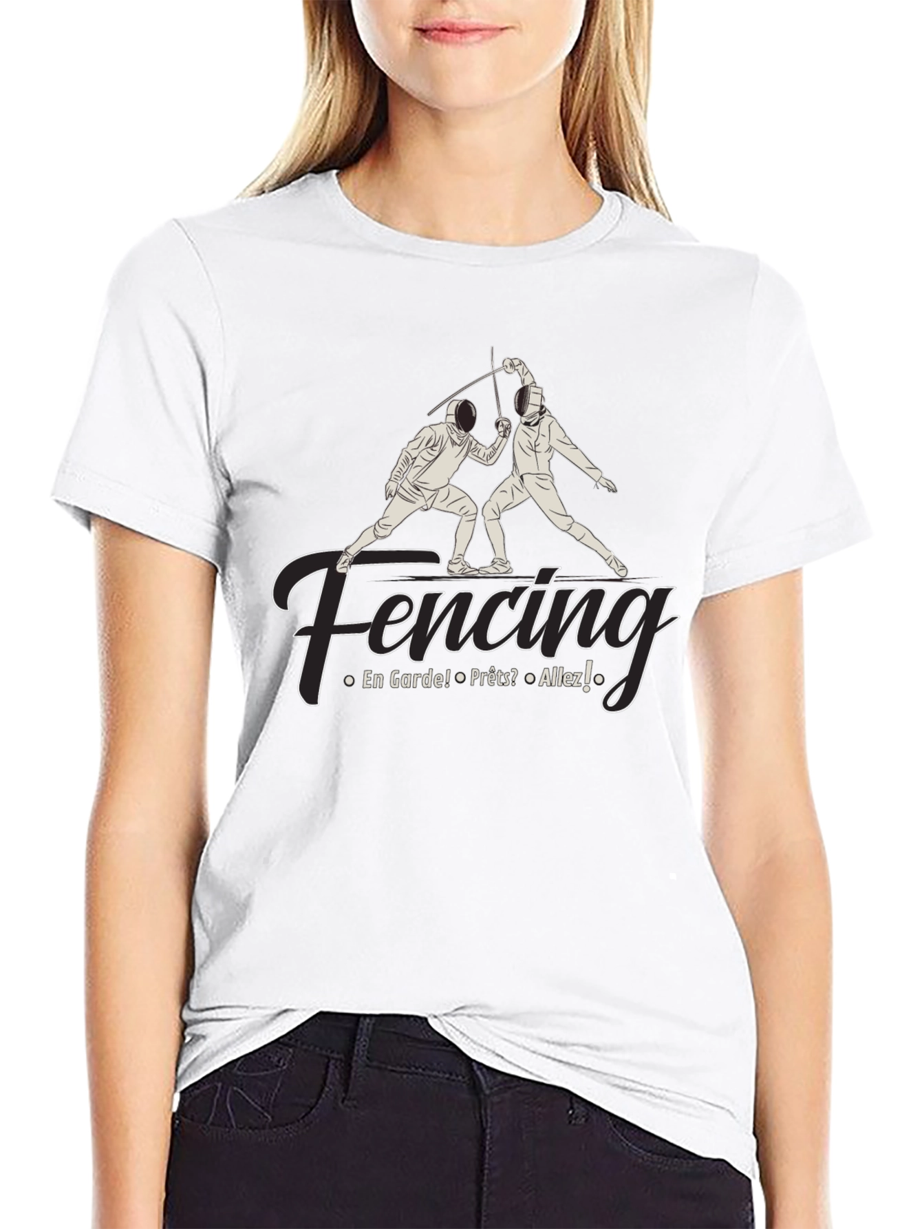 Black Fencing T-Shirt - En Garde Design view 9