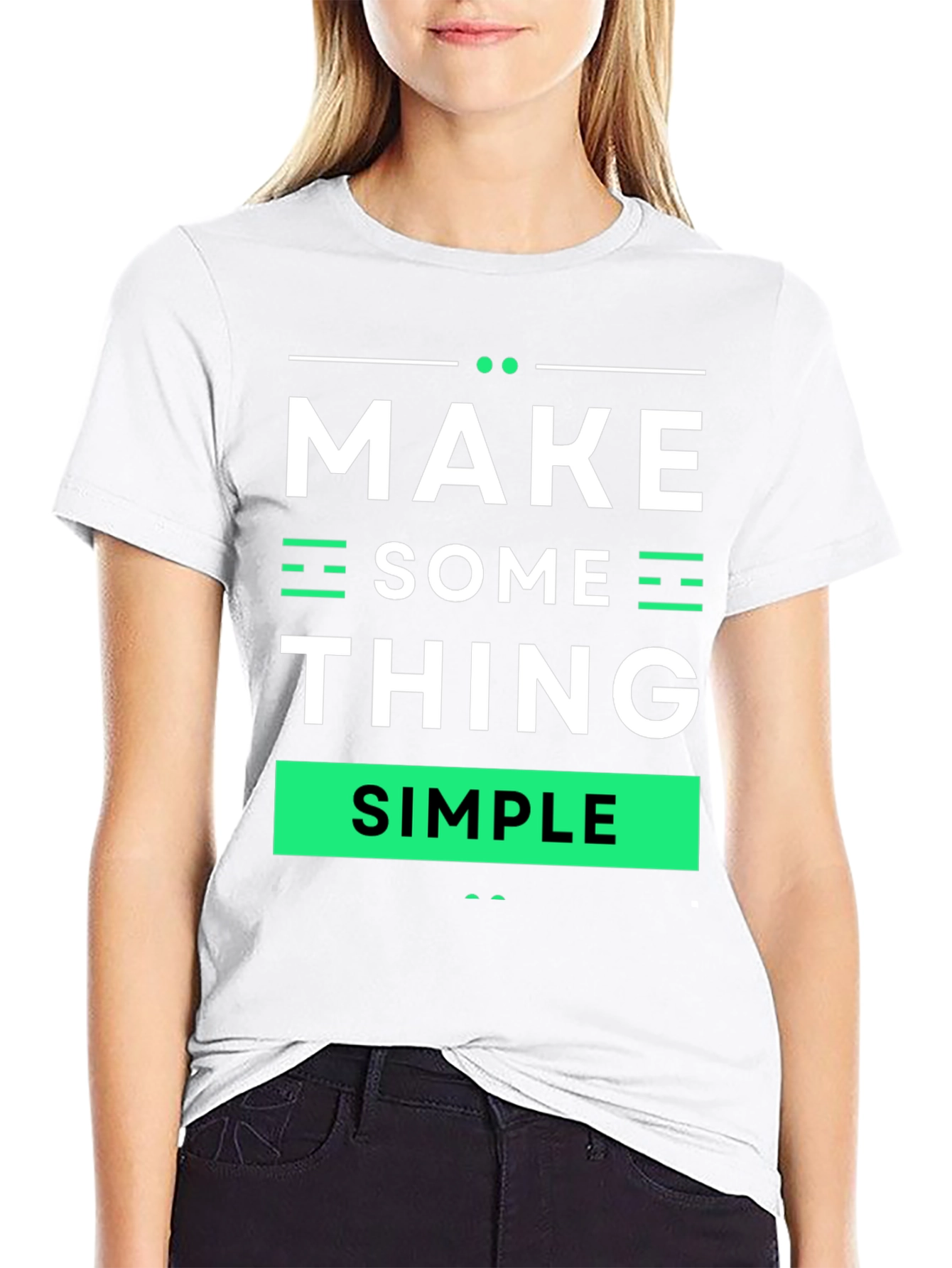 Black Make Something Simple Graphic Tee view 9