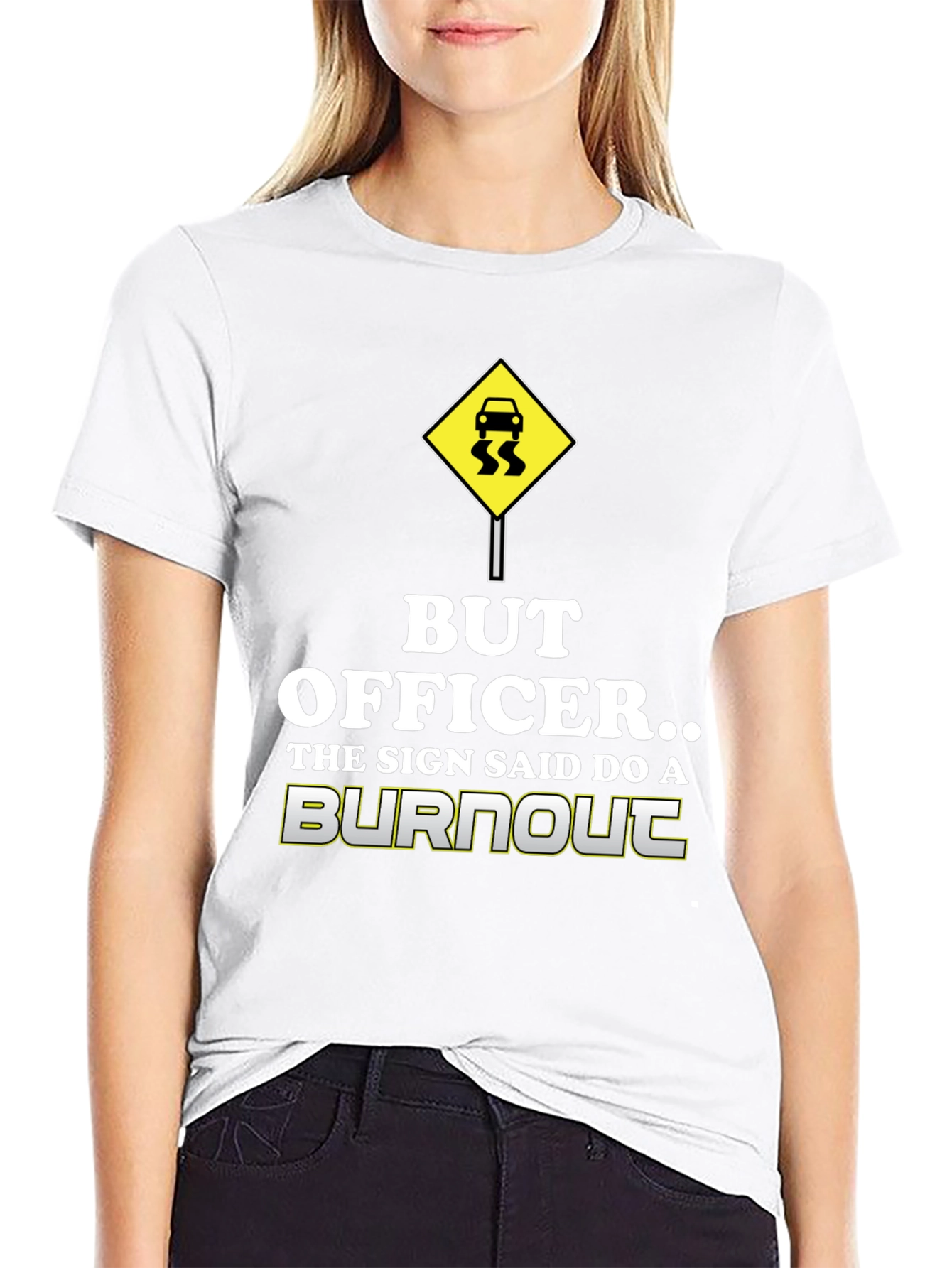 Black But Officer Burnout T-Shirt view 9