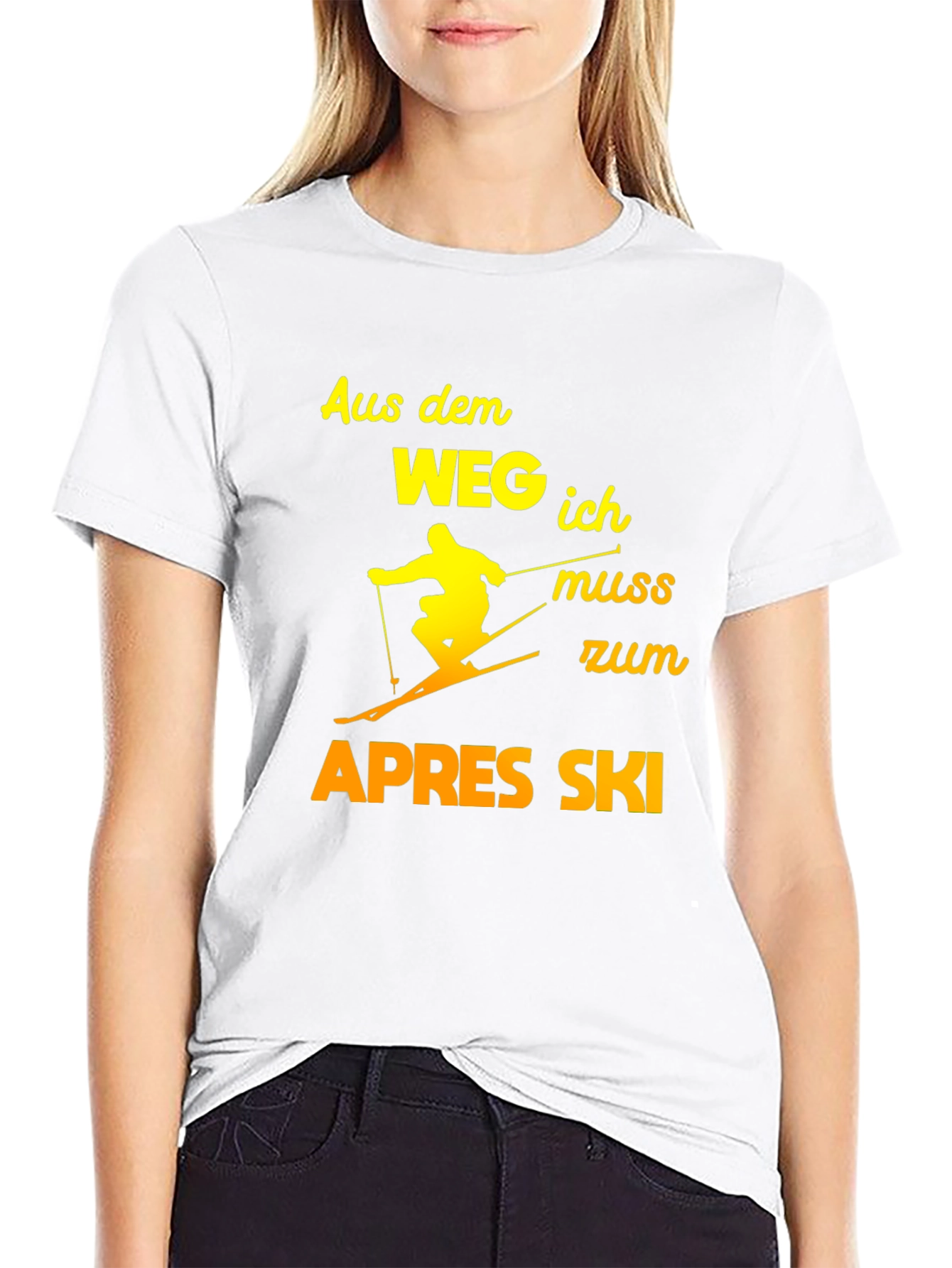 Black Apres Ski T-Shirt - Funny Skiing Tee view 9