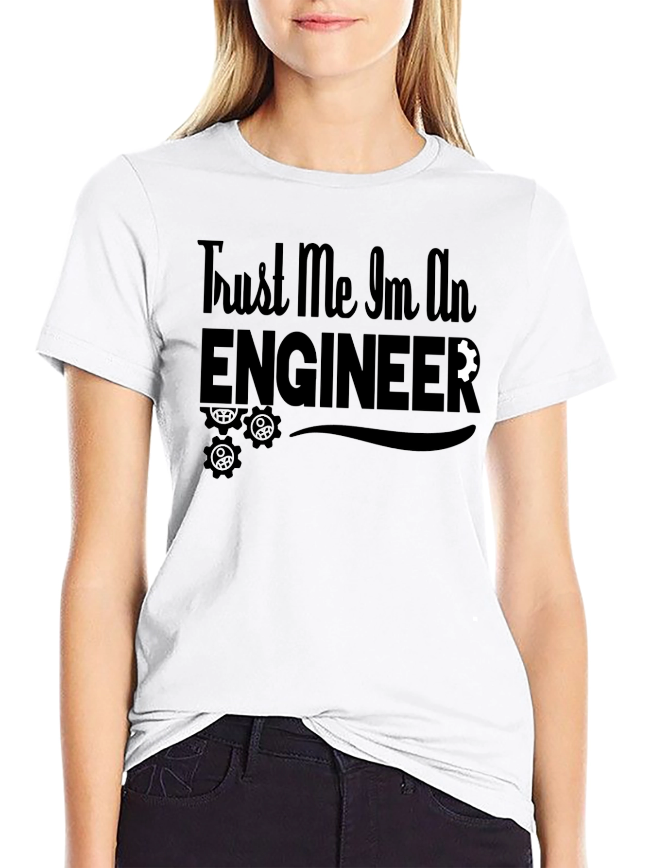 Black Trust Me I'm An Engineer T-Shirt view 9