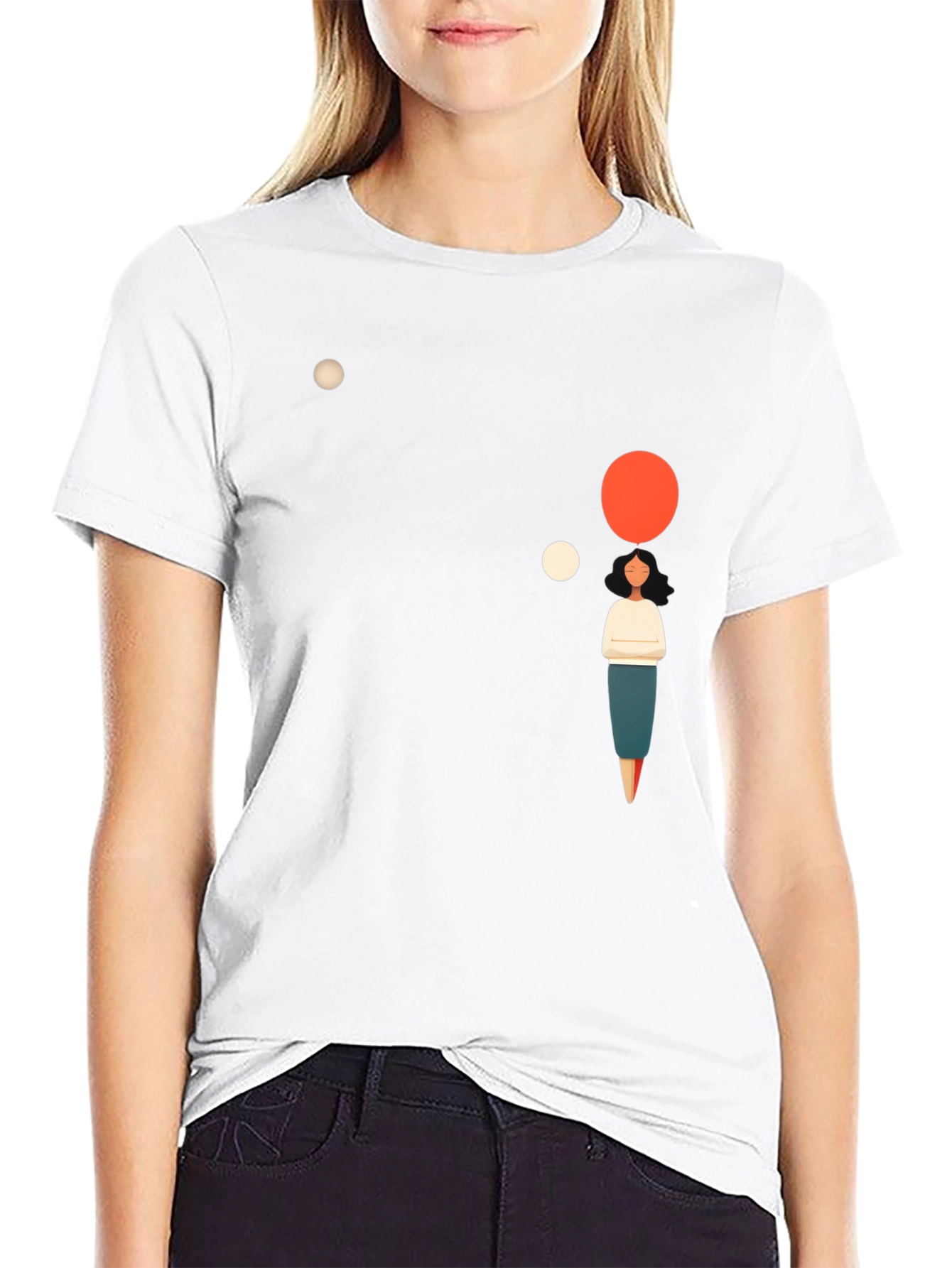 Black Modern Graphic Tee - Minimalist Thought Bubble Design view 9