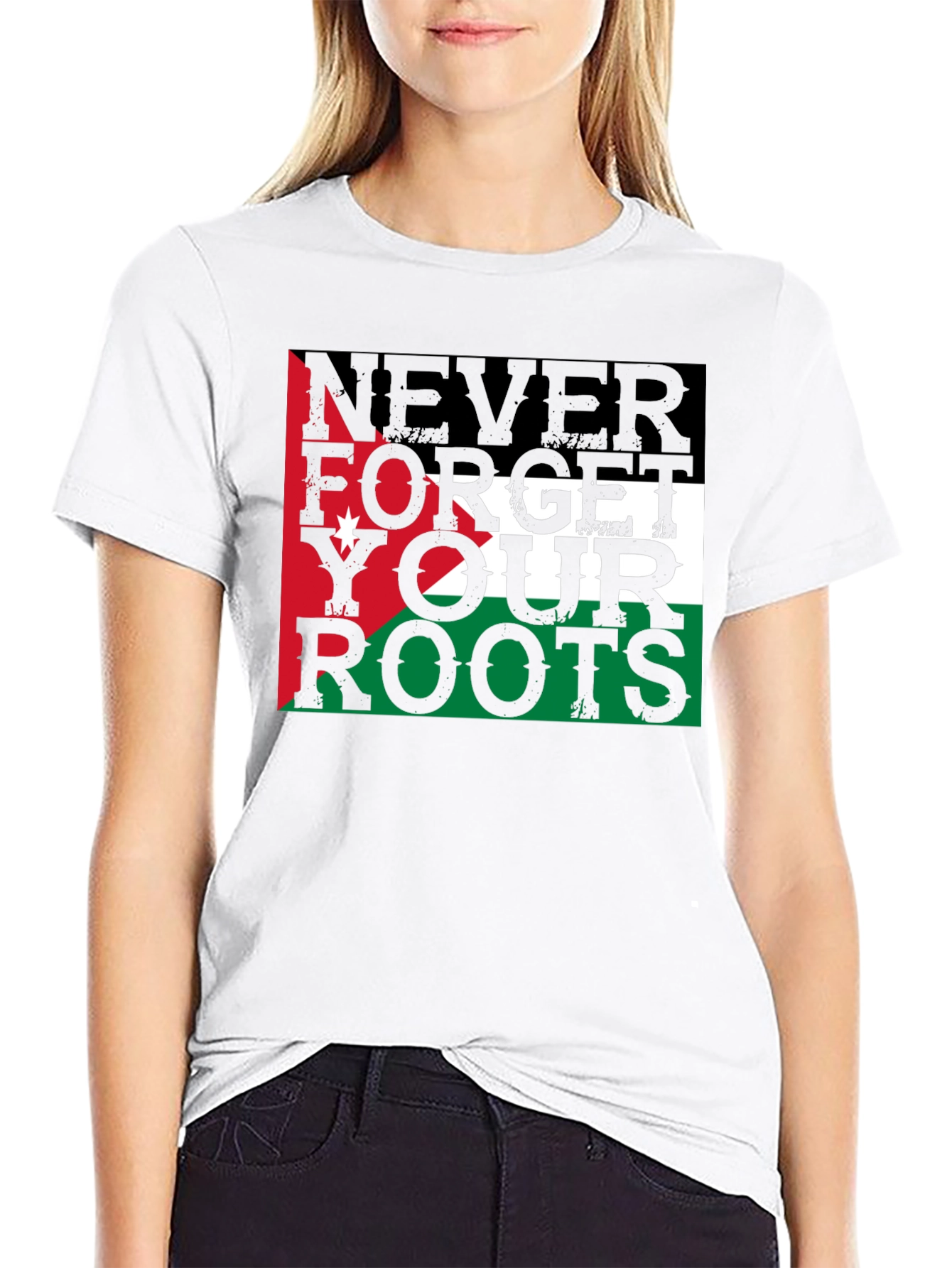 Black Jordan Roots T-Shirt - Never Forget view 9