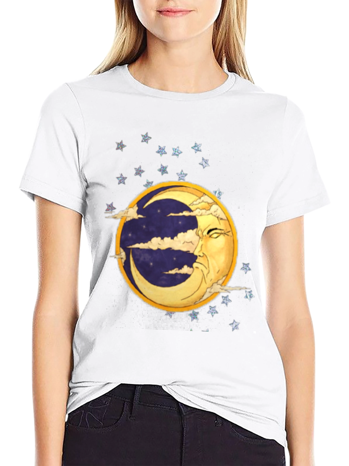 Black Mystic Moon T-Shirt - Celestial Graphic Tee view 9