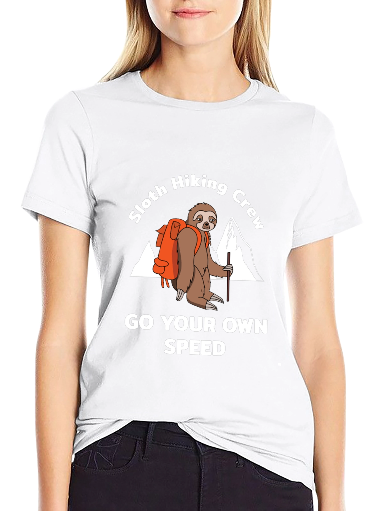 Black Sloth Hiking Crew Graphic Tee - Go Your Own Speed view 9