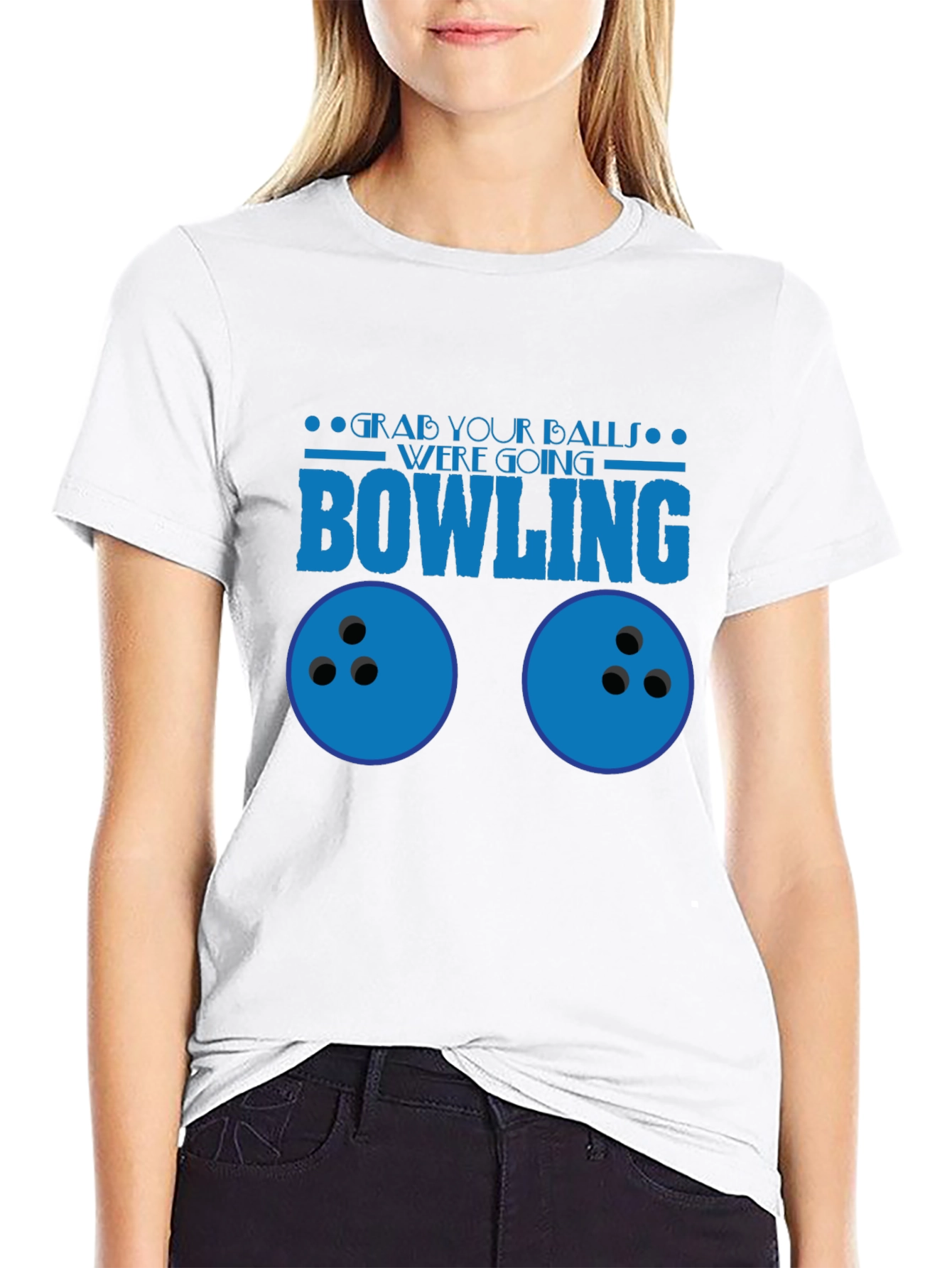 Black Grab Your Balls Bowling T-Shirt Funny Graphic Tee view 9