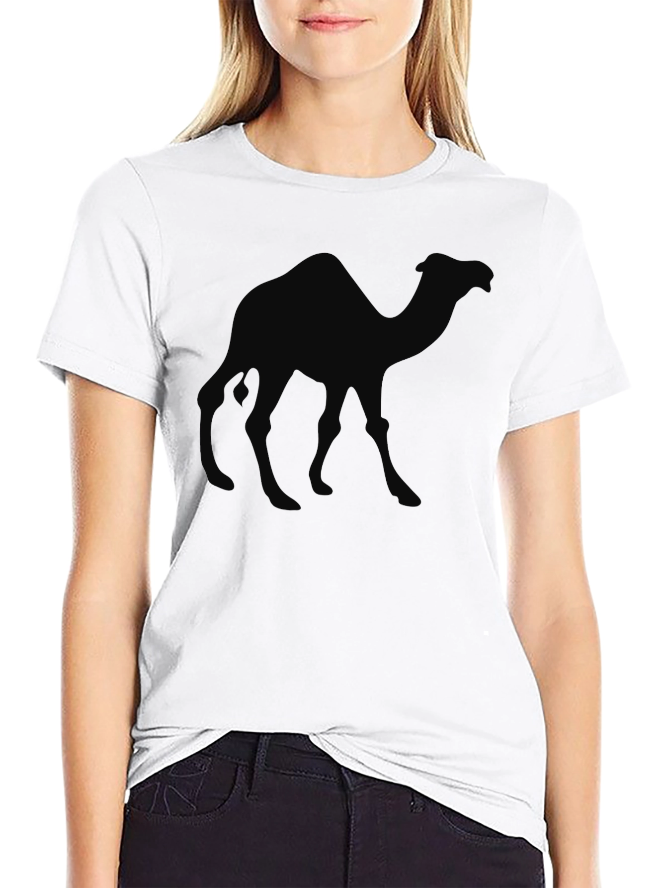 Black Camel Silhouette Black T-Shirt view 9