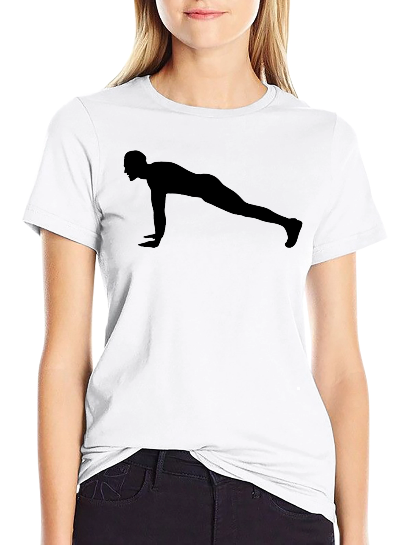 Black Fitness Push-Up Silhouette Black T-Shirt view 9